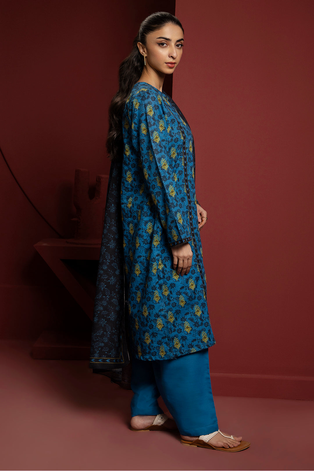 Zellbury | Winter Pret | Kurta Dupatta Trouser - 3115 - Libasekhas