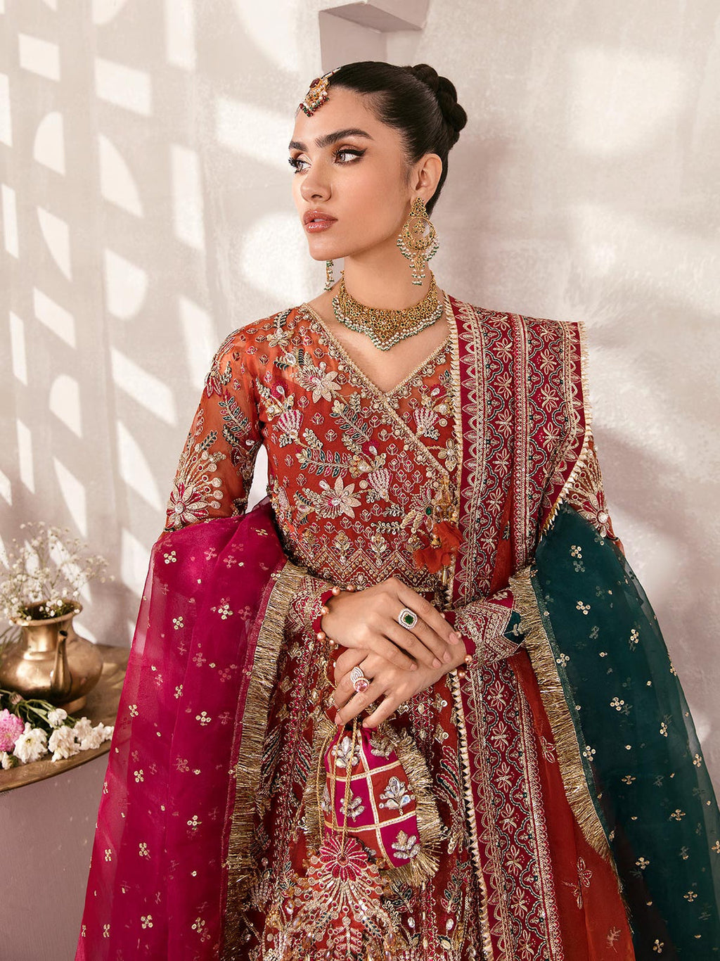 Gulaal | Wedding Formals | ZAIRA GL-WS-22V1-30 (RUST ANGRAKHA) - House Of Anaya