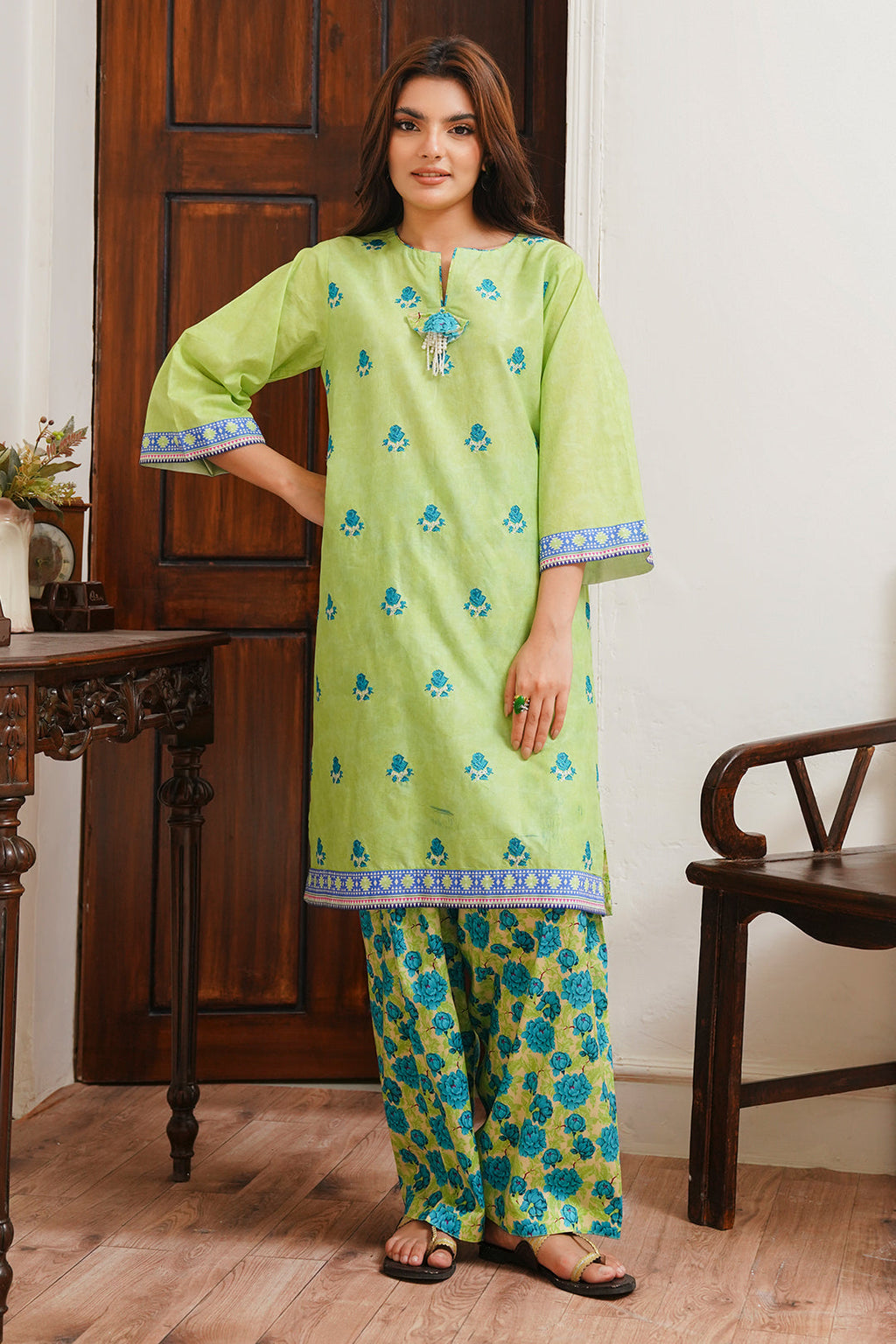 Zellbury | Unstitched 2 Piece Cambric | Embroidered Shirt Shalwar - 0023 - Libasekhas