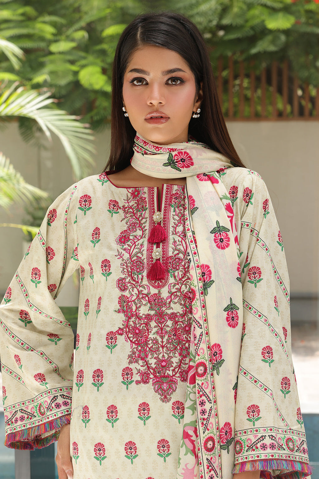 Zellbury | Unstitched 2 Piece Cambric | Embroidered Shirt Dupatta - 0105 - Libasekhas