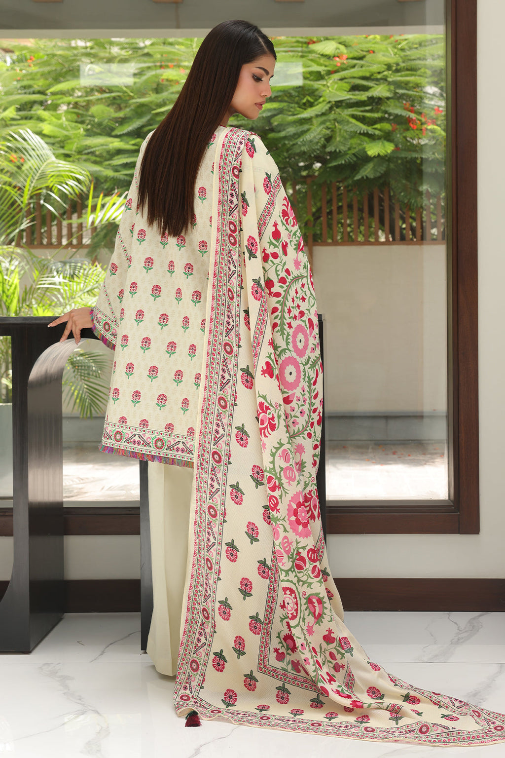 Zellbury | Unstitched 2 Piece Cambric | Embroidered Shirt Dupatta - 0105 - Libasekhas