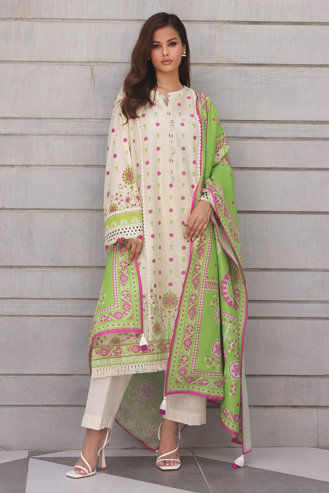 Zellbury | Unstitched 2 Piece Cambric | Embroidered Shirt Dupatta - 0111 - Libasekhas