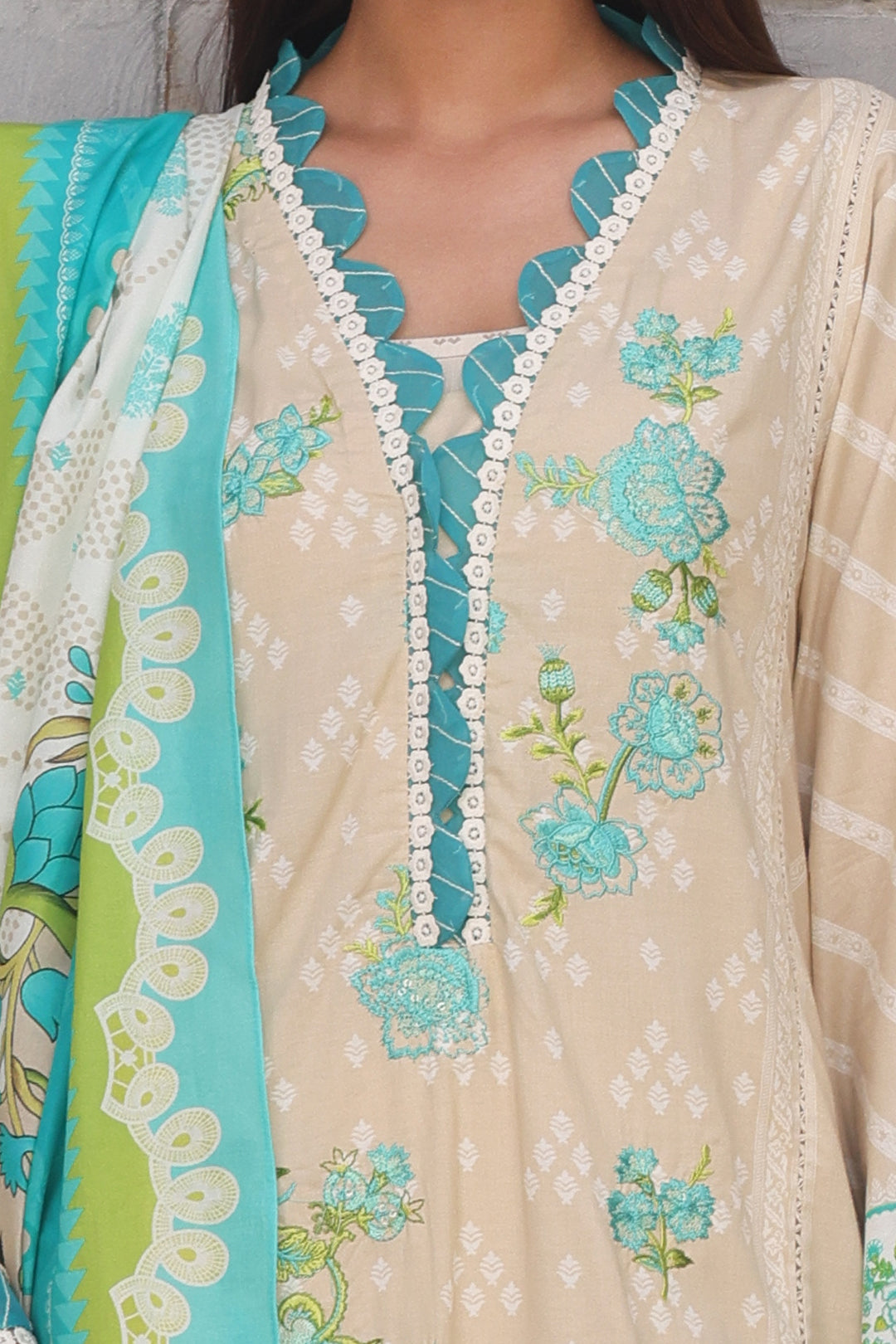 Zellbury | Unstitched 2 Piece Cambric | Embroidered Shirt Dupatta - 0112 - Libasekhas