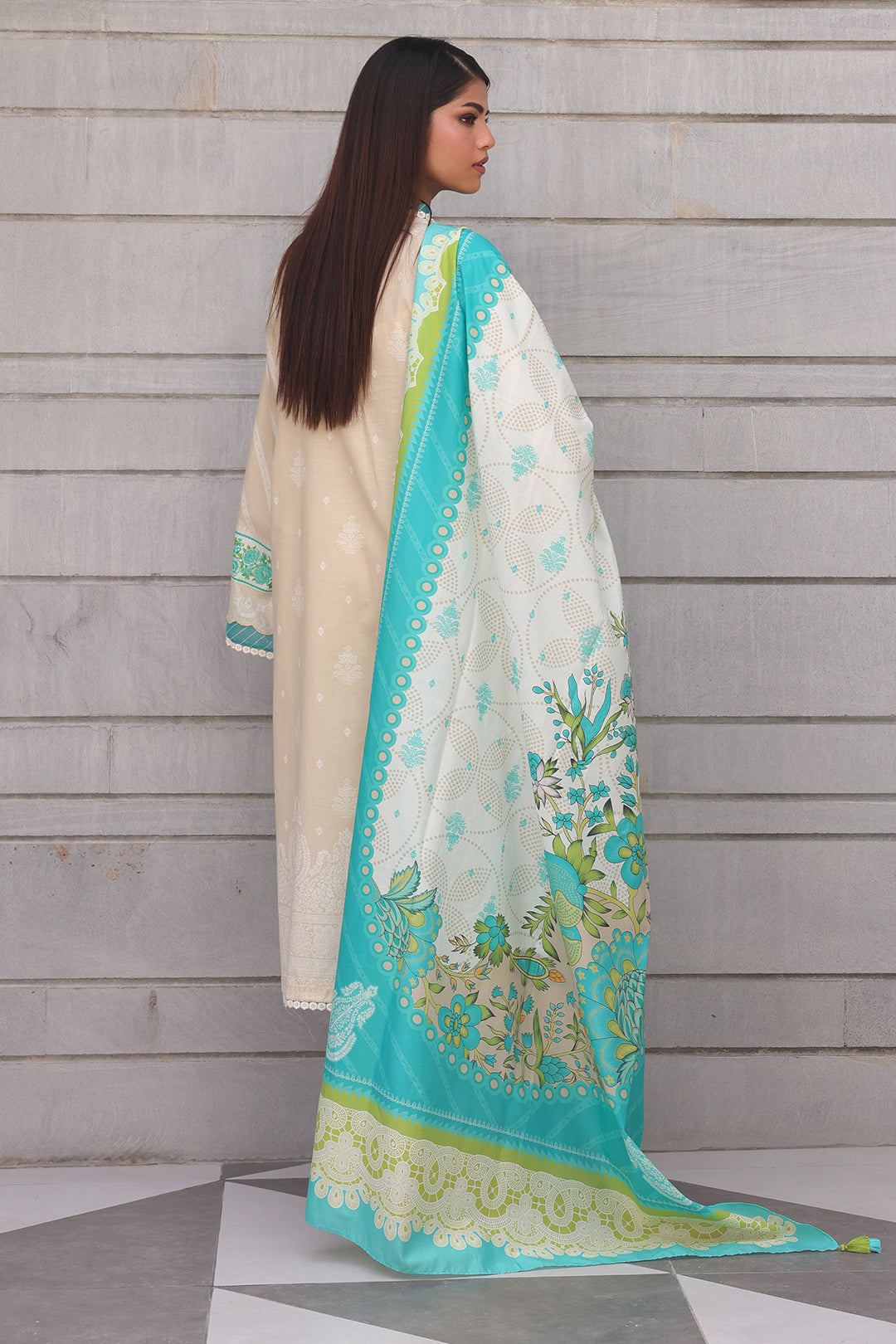 Zellbury | Unstitched 2 Piece Cambric | Embroidered Shirt Dupatta - 0112 - Libasekhas