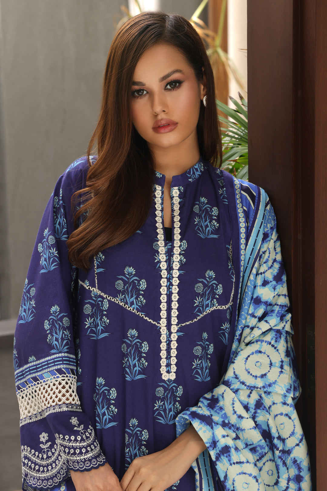 Zellbury | Unstitched 3 Piece Cambric | Embroidered Shirt Shalwar Dupatta - 0072 - Libasekhas