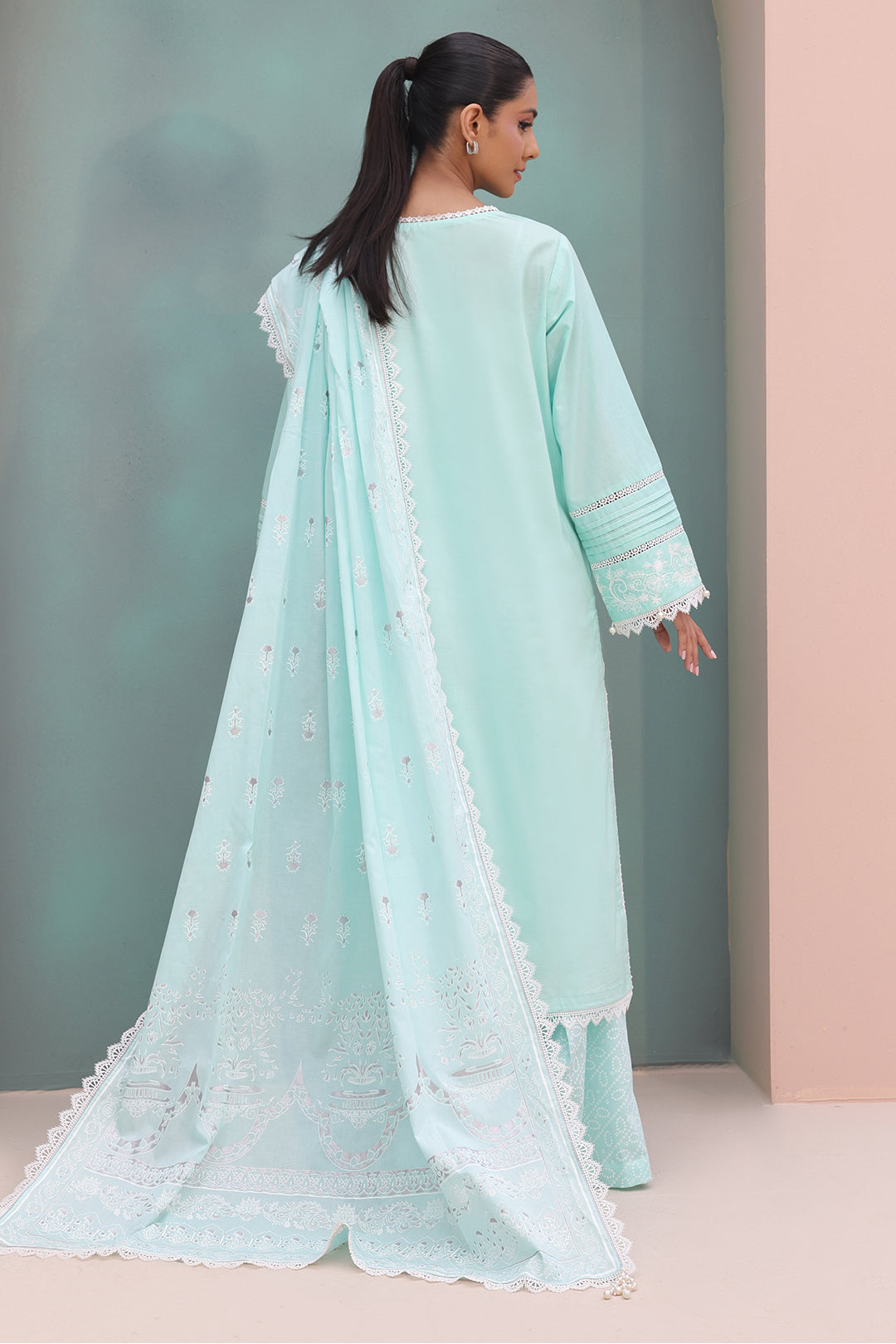 Zellbury | Unstitched 3 Piece Cambric | Embroidered Shirt Shalwar Dupatta - 0073 - Libasekhas
