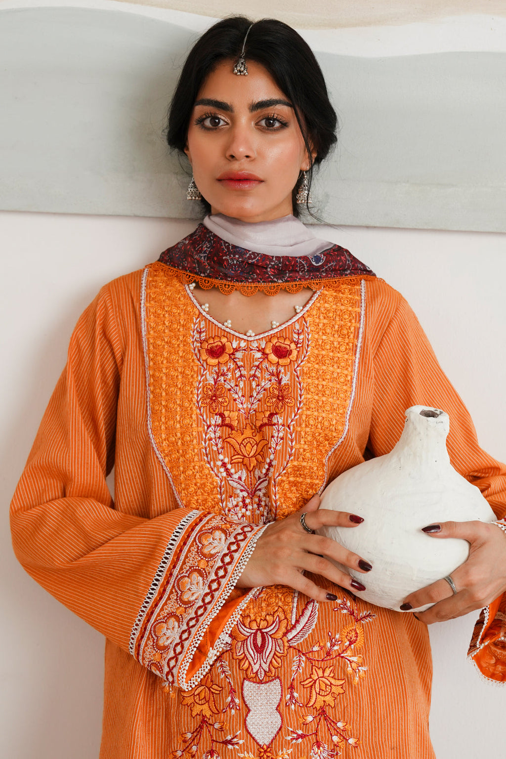 Zellbury | Unstitched 3 Piece Zari | Embroidered Shirt Shalwar Dupatta - 0085 - Libasekhas