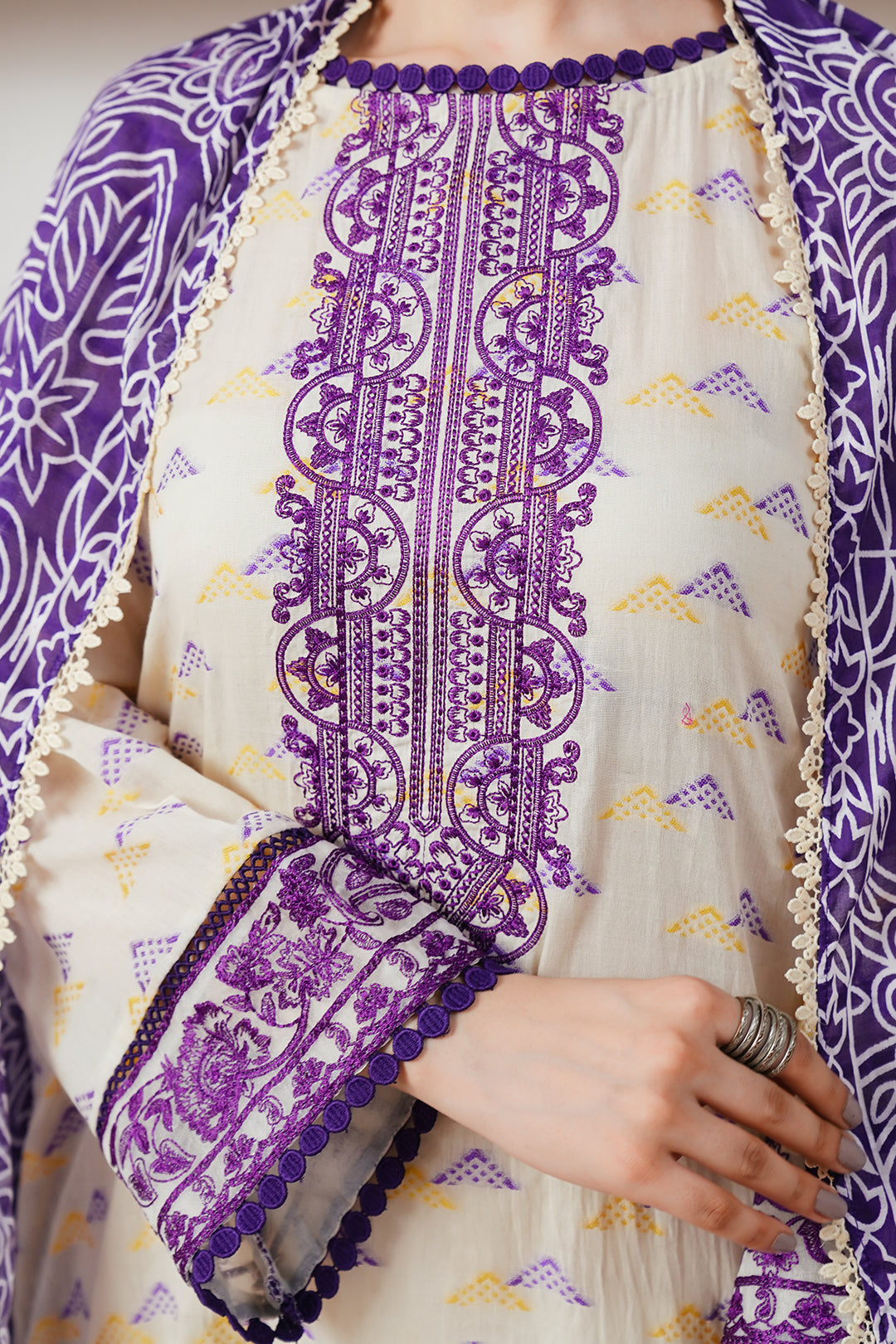 Zellbury | Unstitched 3 Piece Jacquard | Embroidered Shirt Shalwar Dupatta - 0086 - Libasekhas