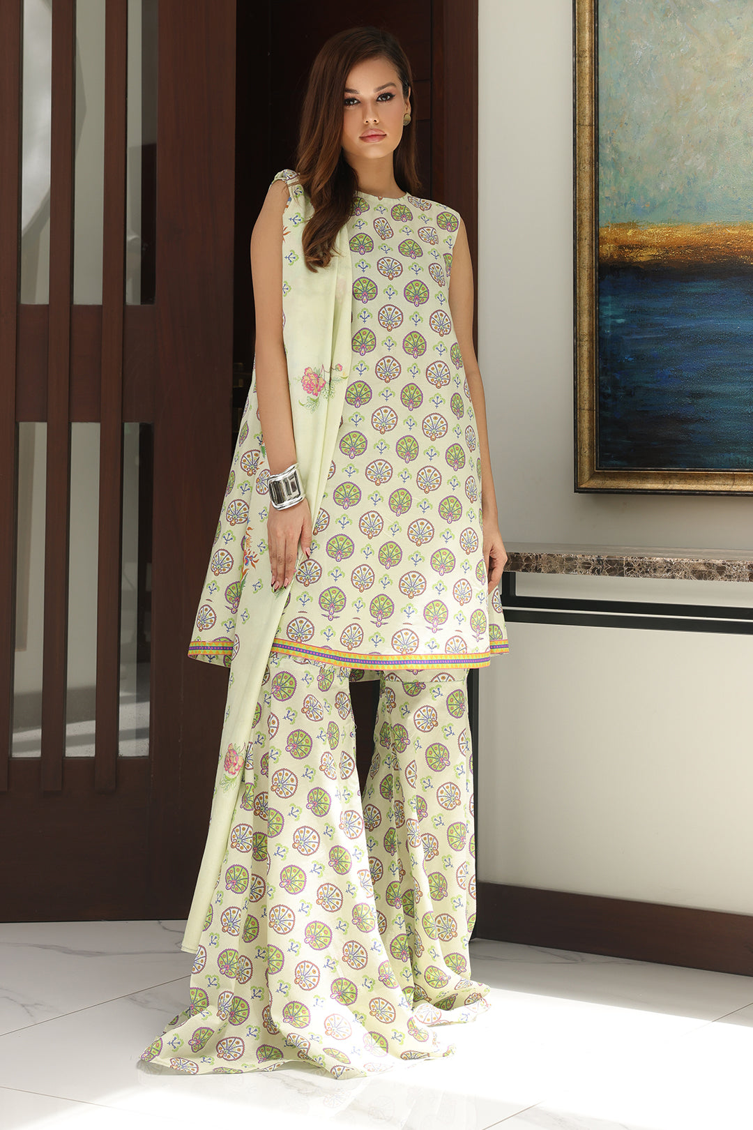 Zellbury | Unstitched 3 Piece Cambric | Embroidered Shirt Shalwar Dupatta - 0143 - Libasekhas