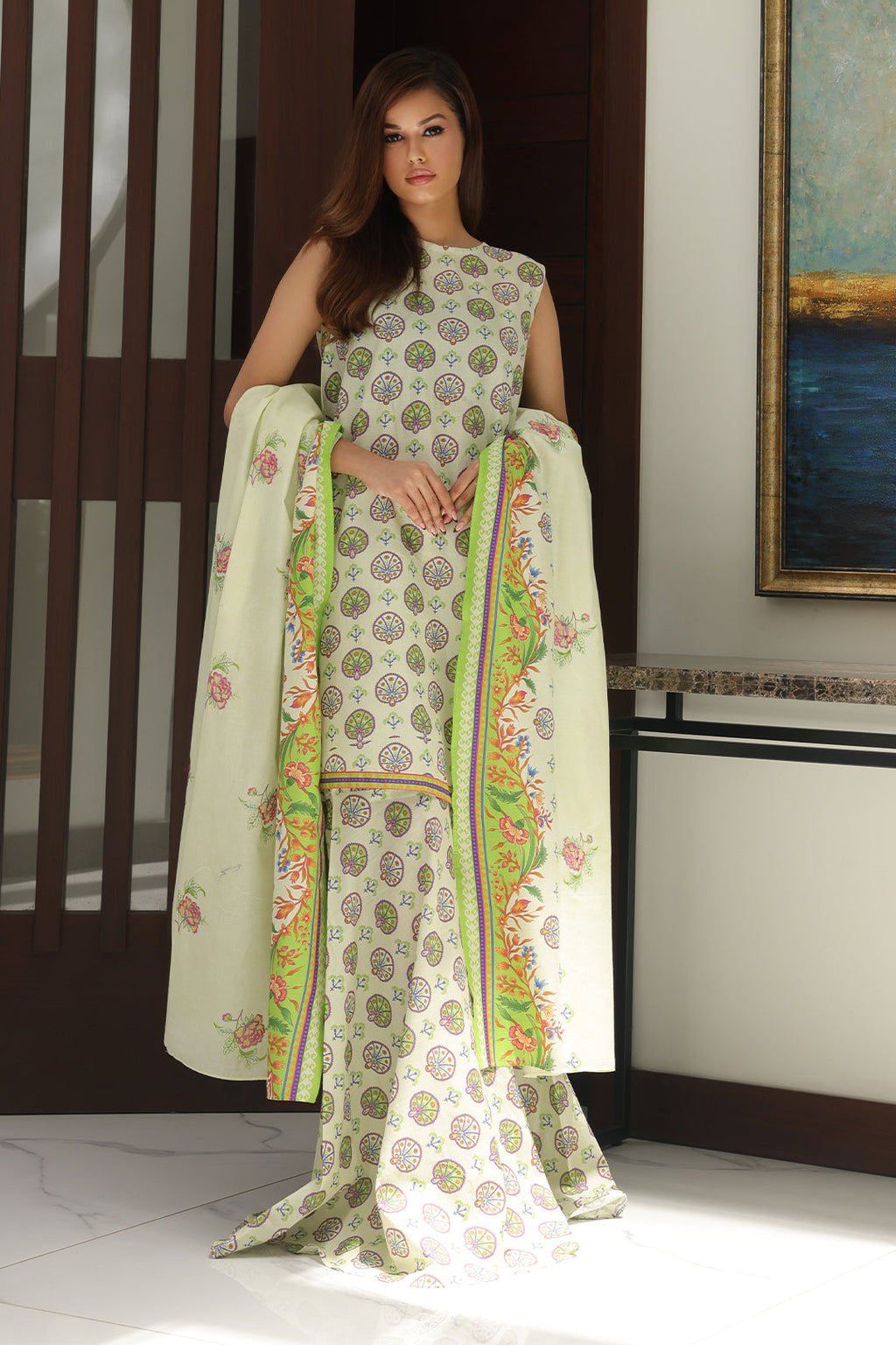Zellbury | Unstitched 3 Piece Cambric | Embroidered Shirt Shalwar Dupatta - 0143 - Libasekhas