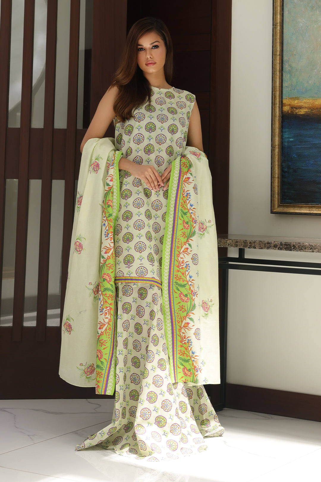 Zellbury | Unstitched 3 Piece Cambric | Embroidered Shirt Shalwar Dupatta - 0143 - Libasekhas