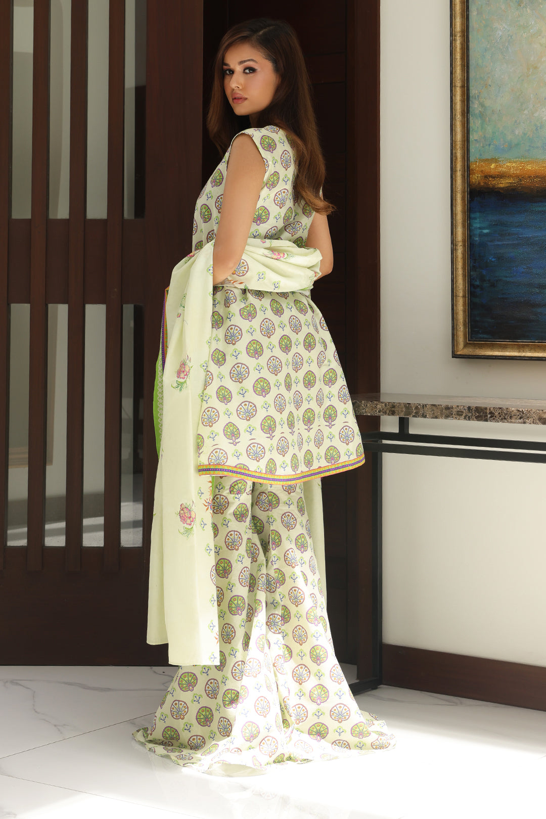 Zellbury | Unstitched 3 Piece Cambric | Embroidered Shirt Shalwar Dupatta - 0143 - Libasekhas