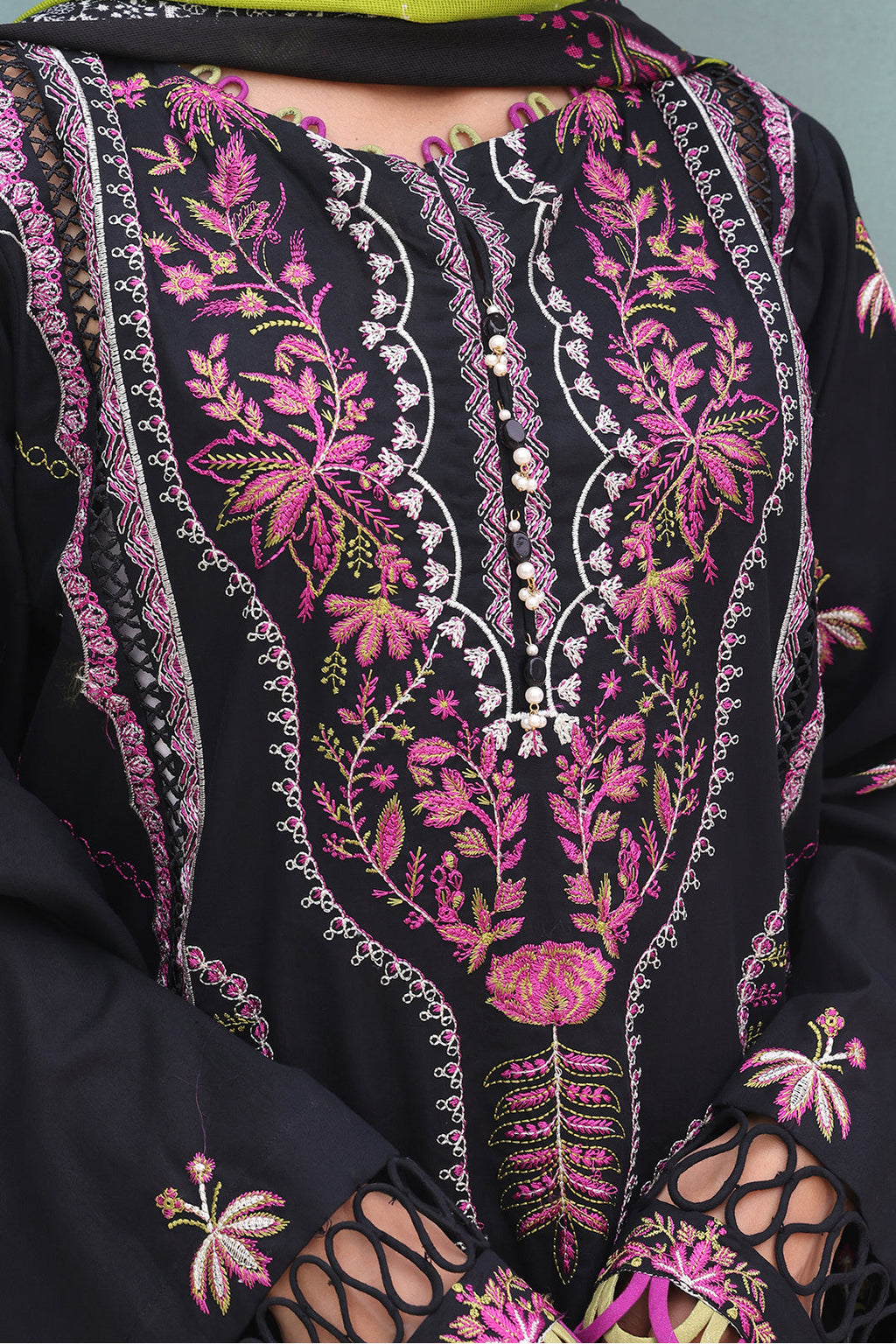 Zellbury | Unstitched 3 Piece Chambray | Embroidered Shirt Shalwar Dupatta - 0148 - Libasekhas
