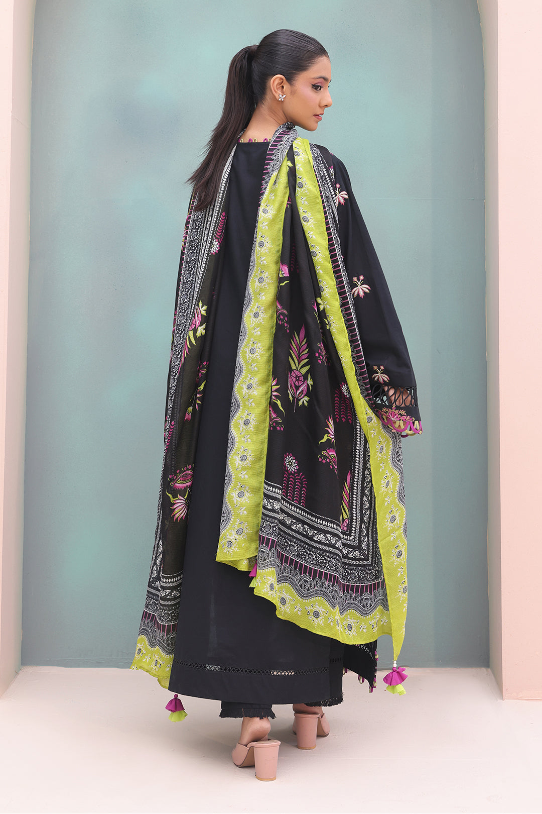 Zellbury | Unstitched 3 Piece Chambray | Embroidered Shirt Shalwar Dupatta - 0148 - Libasekhas