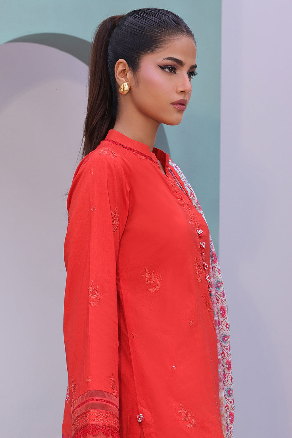 Zellbury | Unstitched 3 Piece Cambric | Embroidered Shirt Shalwar Dupatta - 0152 - Libasekhas