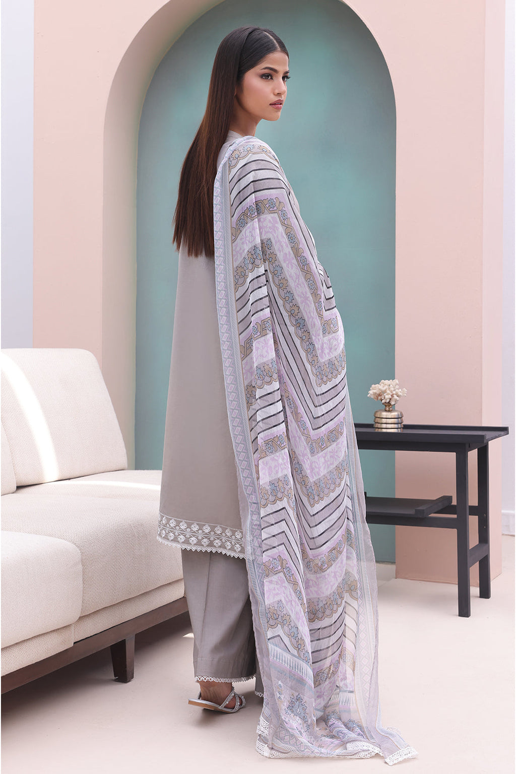 Zellbury | Unstitched 3 Piece Cambric | Embroidered Shirt Shalwar Dupatta - 0601 - Libasekhas
