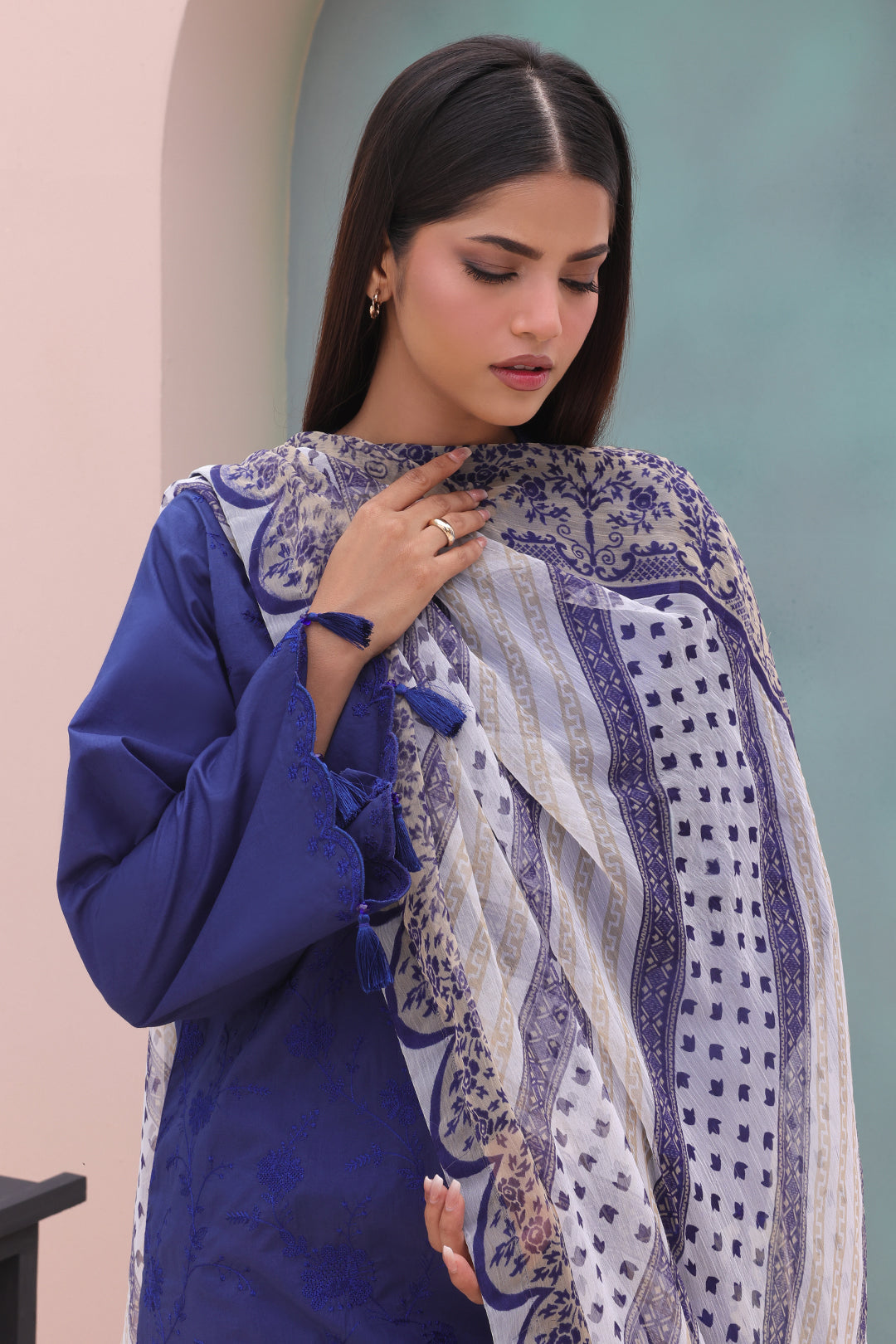 Zellbury | Unstitched 3 Piece Cambric | Embroidered Shirt Dupatta - 0604 - Libasekhas