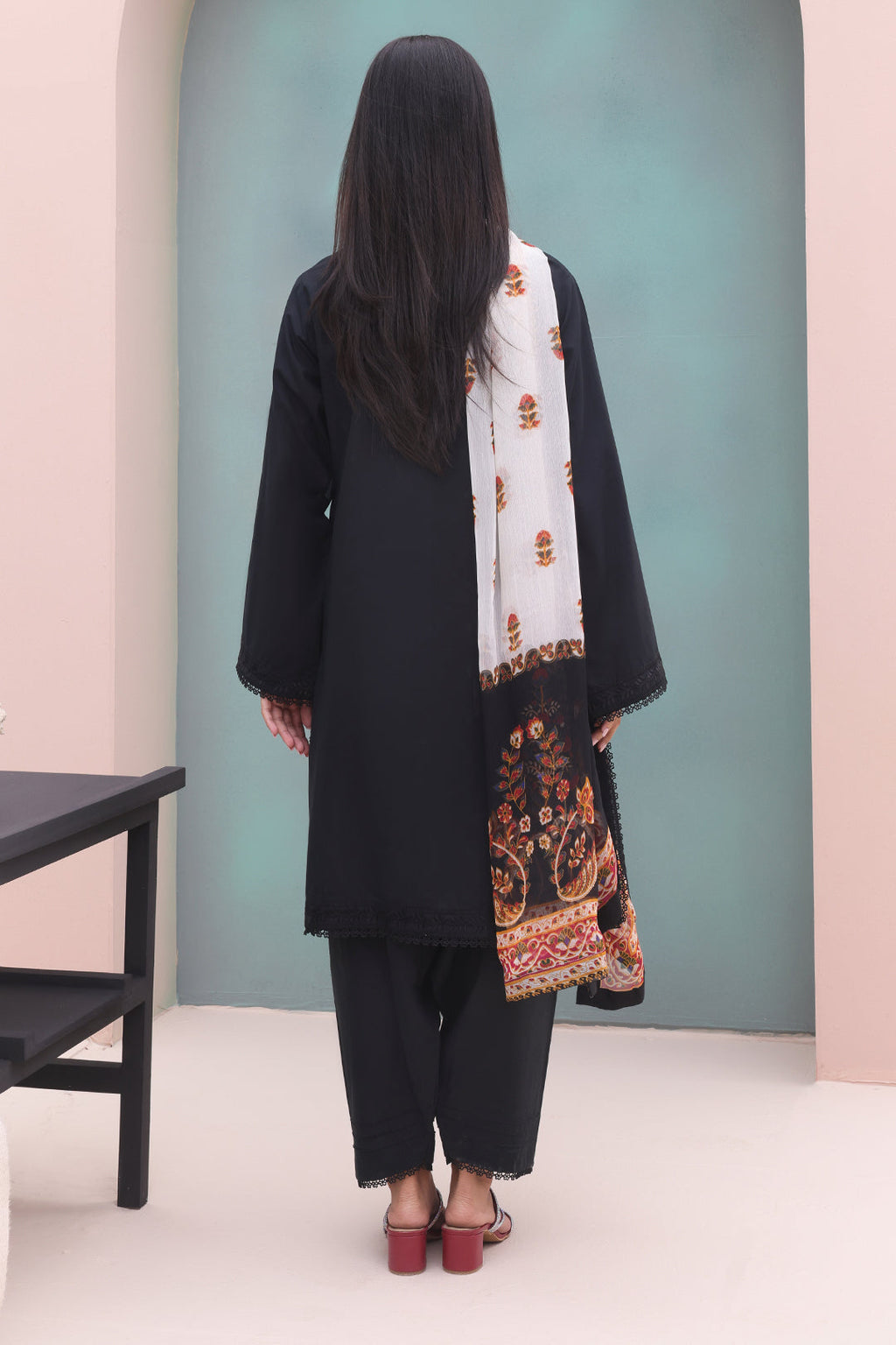 Zellbury | Unstitched 3 Piece Cambric | Embroidered Shirt Shalwar Dupatta - 0605 - Libasekhas
