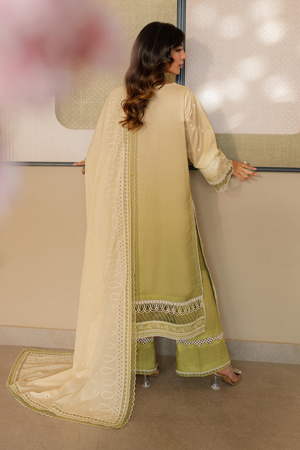 Zellbury | Unstitched 3 Piece Chikankari | Embroidered Shirt Shalwar Dupatta - 0702 - Libasekhas