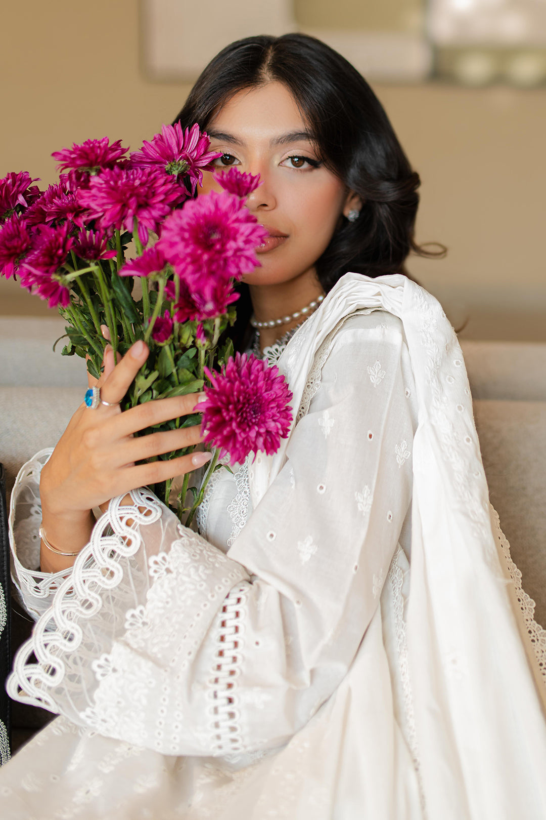 Zellbury | Unstitched 3 Piece Chikankari | Embroidered Shirt Shalwar Dupatta - 0704 - Libasekhas