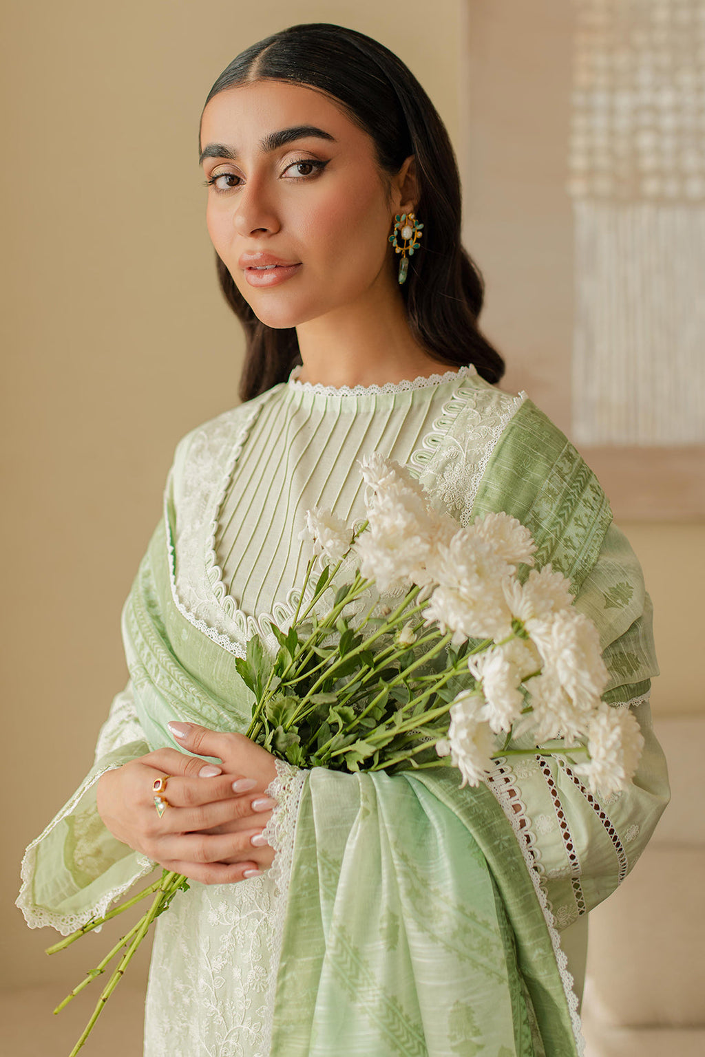 Zellbury | Unstitched 3 Piece Chikankari | Embroidered Shirt Shalwar Dupatta - 0706 - Libasekhas