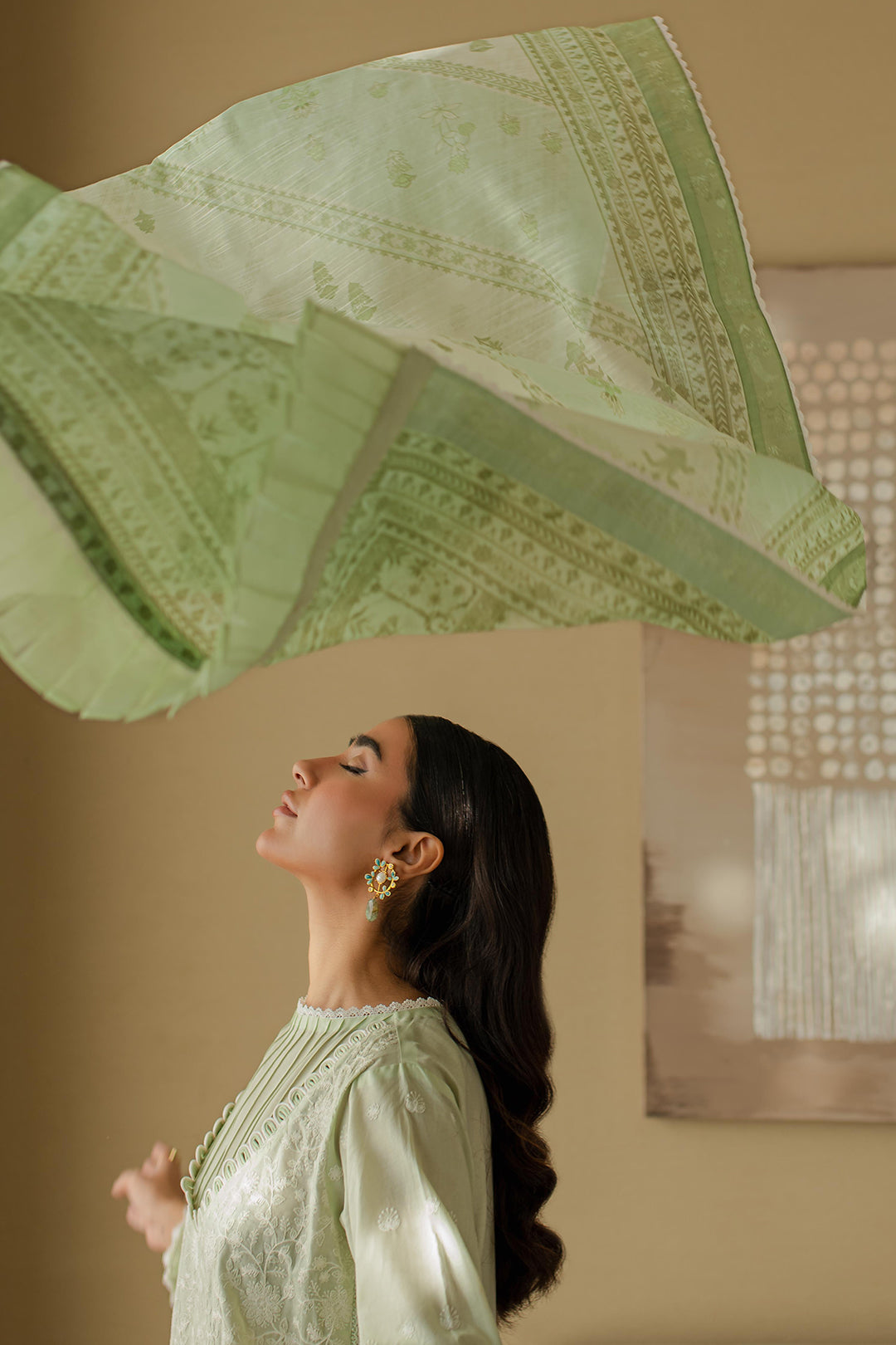 Zellbury | Unstitched 3 Piece Chikankari | Embroidered Shirt Shalwar Dupatta - 0706 - Libasekhas