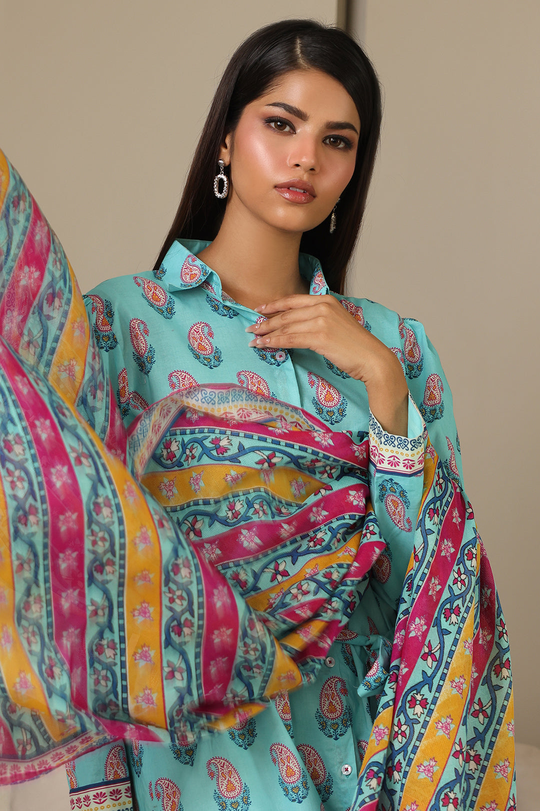 Zellbury | Unstitched 2 Piece Cambric | Shirt Dupatta - 0001 - Libasekhas