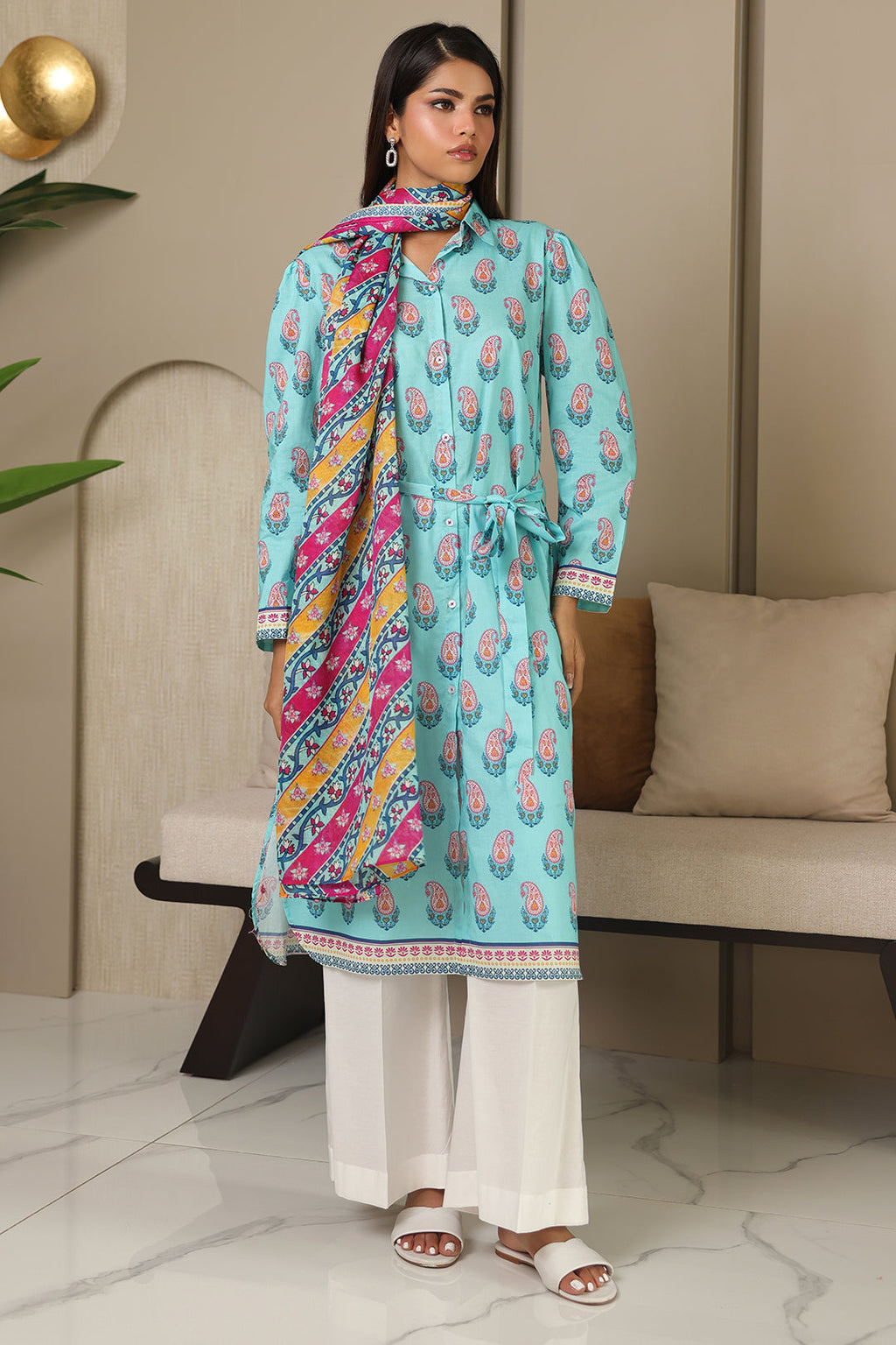 Zellbury | Unstitched 2 Piece Cambric | Shirt Dupatta - 0001 - Libasekhas