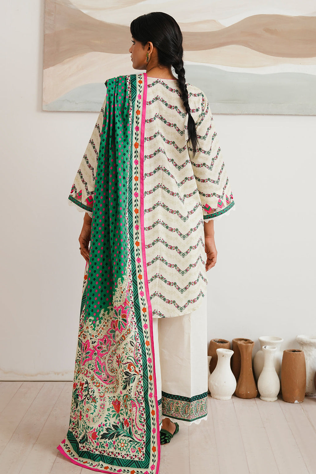 Zellbury | Unstitched 2 Piece Cambric | Shirt Dupatta - 0009 - Libasekhas