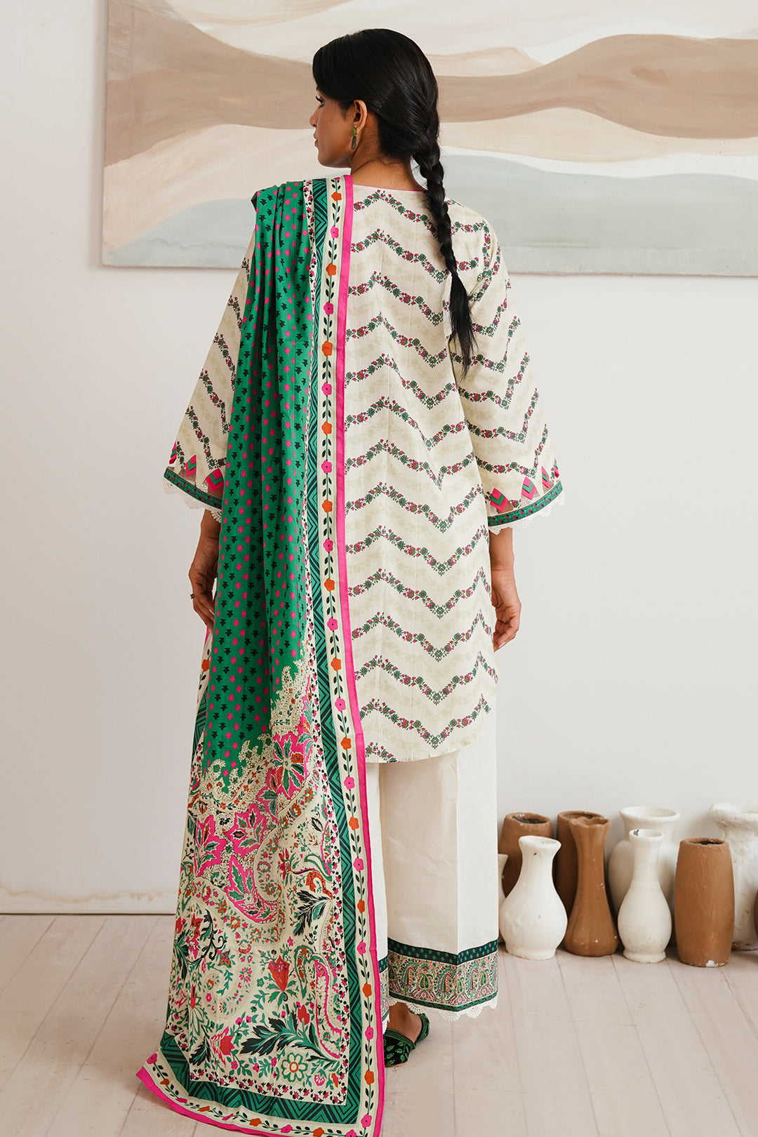 Zellbury | Unstitched 2 Piece Cambric | Shirt Dupatta - 0009 - Libasekhas