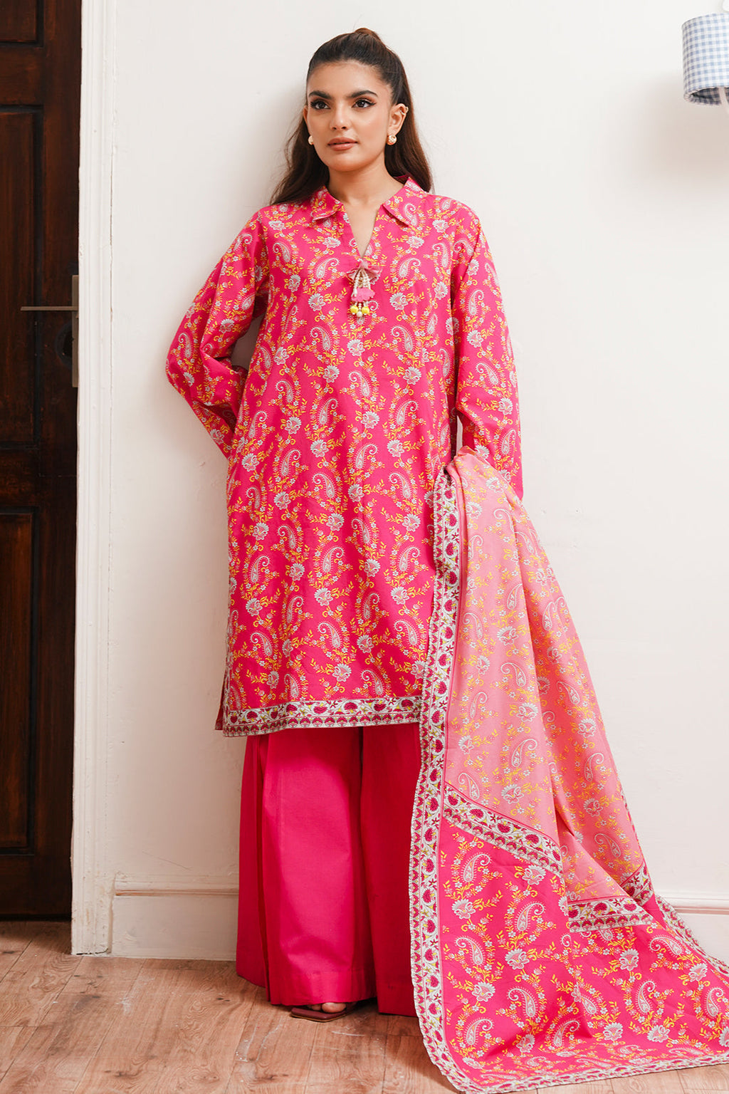 Zellbury | Unstitched 2 Piece Cambric | Shirt Dupatta - 0093 - Libasekhas
