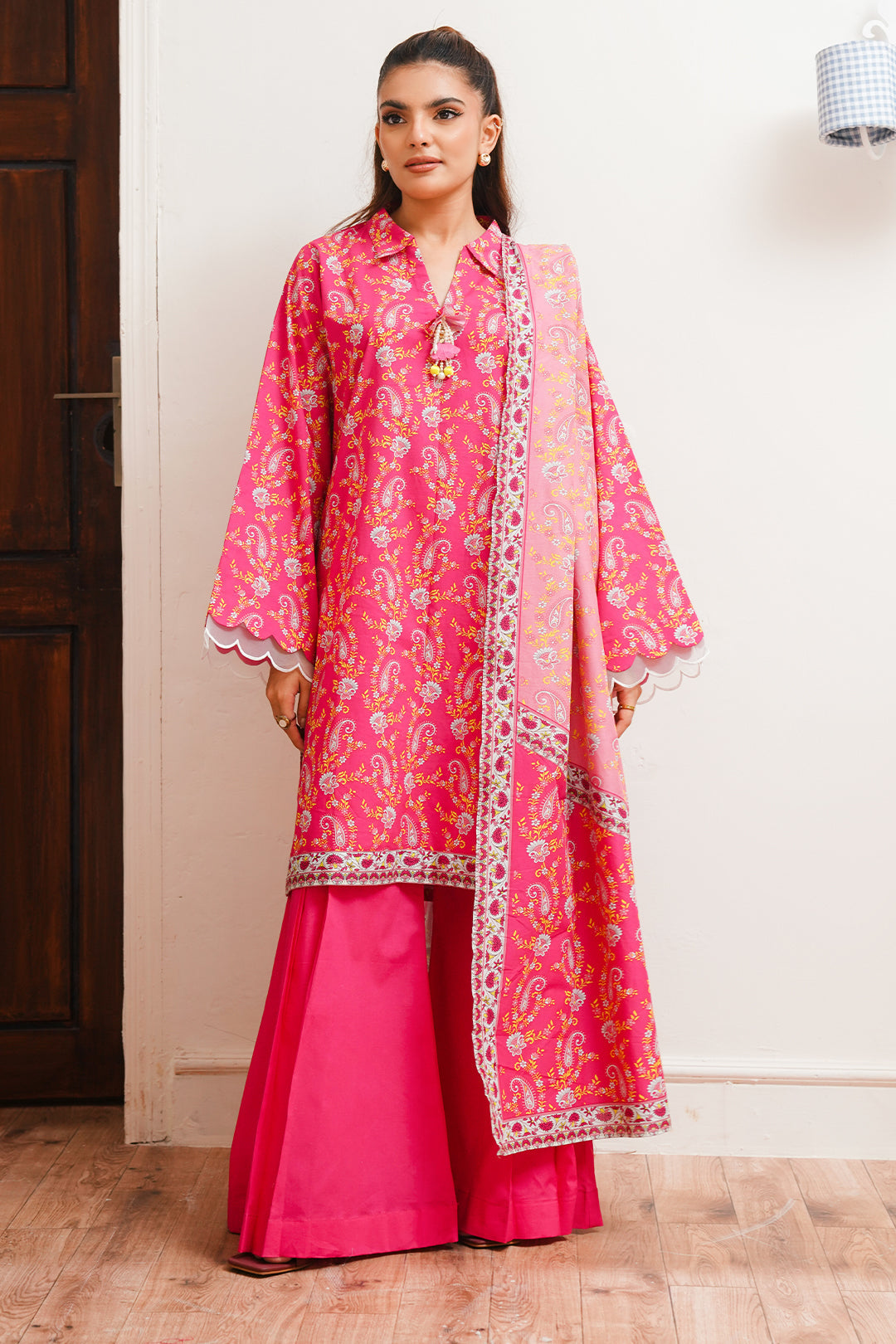 Zellbury | Unstitched 2 Piece Cambric | Shirt Dupatta - 0093 - Libasekhas