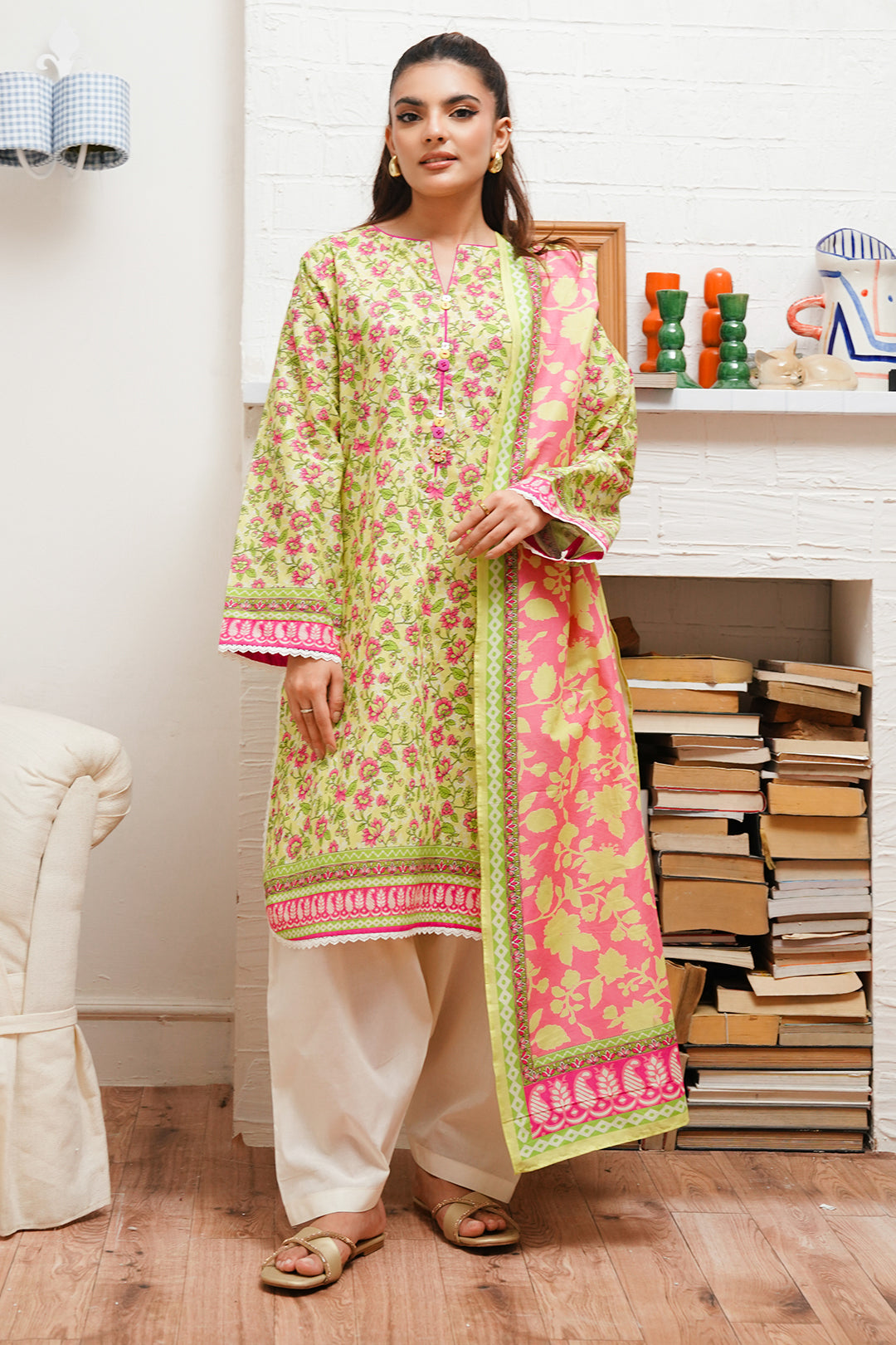 Zellbury | Unstitched 2 Piece Cambric | Shirt Dupatta - 0095 - Libasekhas