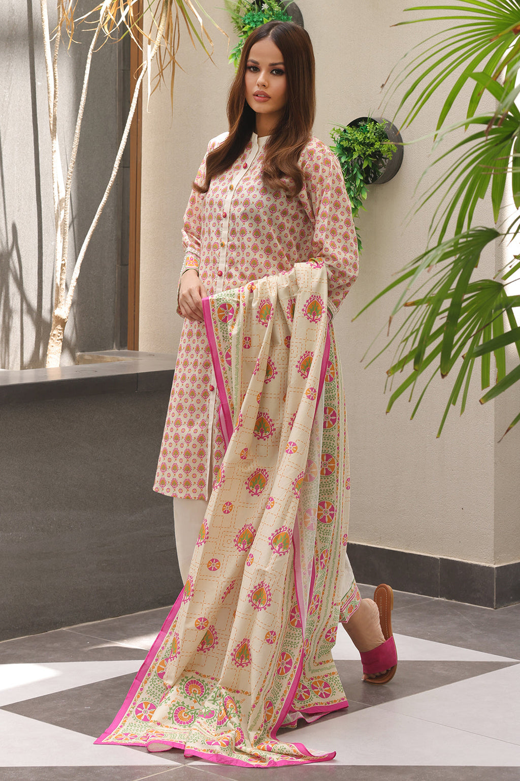 Zellbury | Unstitched 2 Piece Cambric | Shirt Dupatta - 0096 - Libasekhas