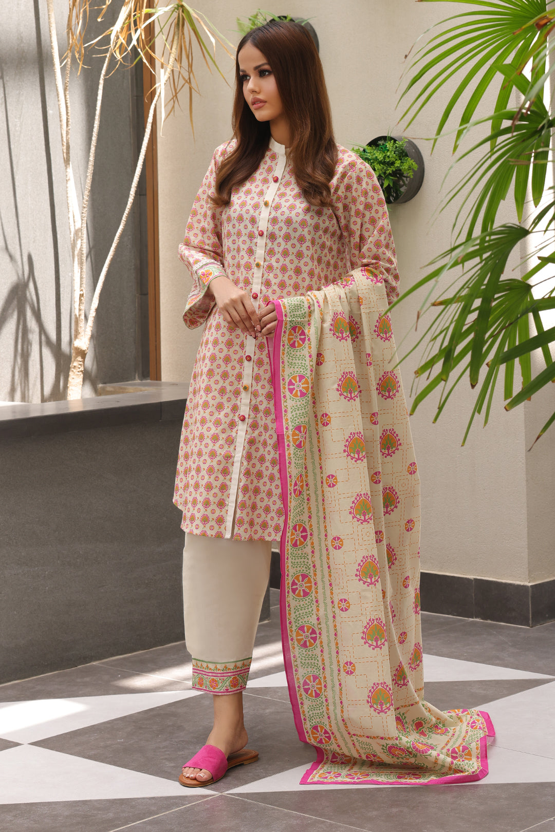 Zellbury | Unstitched 2 Piece Cambric | Shirt Dupatta - 0096 - Libasekhas