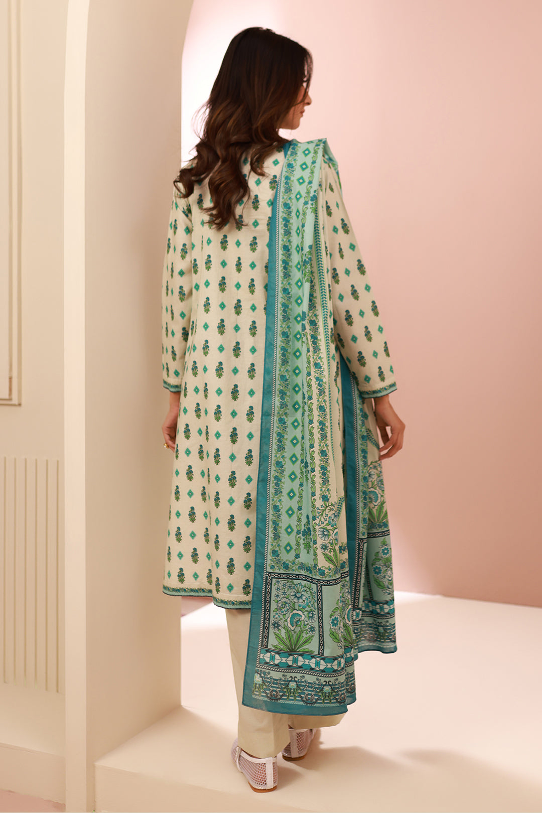 Zellbury | Unstitched 2 Piece Cambric | Shirt Dupatta - 0606 - Libasekhas