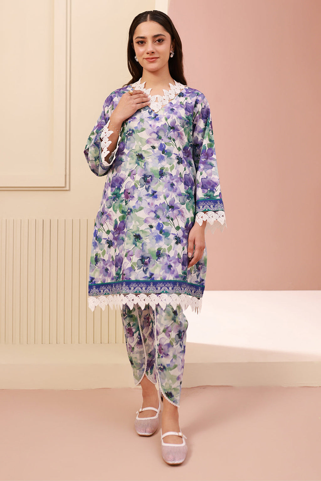 Zellbury | Unstitched 2 Piece Cambric | Shirt Shalwar - 0613 - Libasekhas