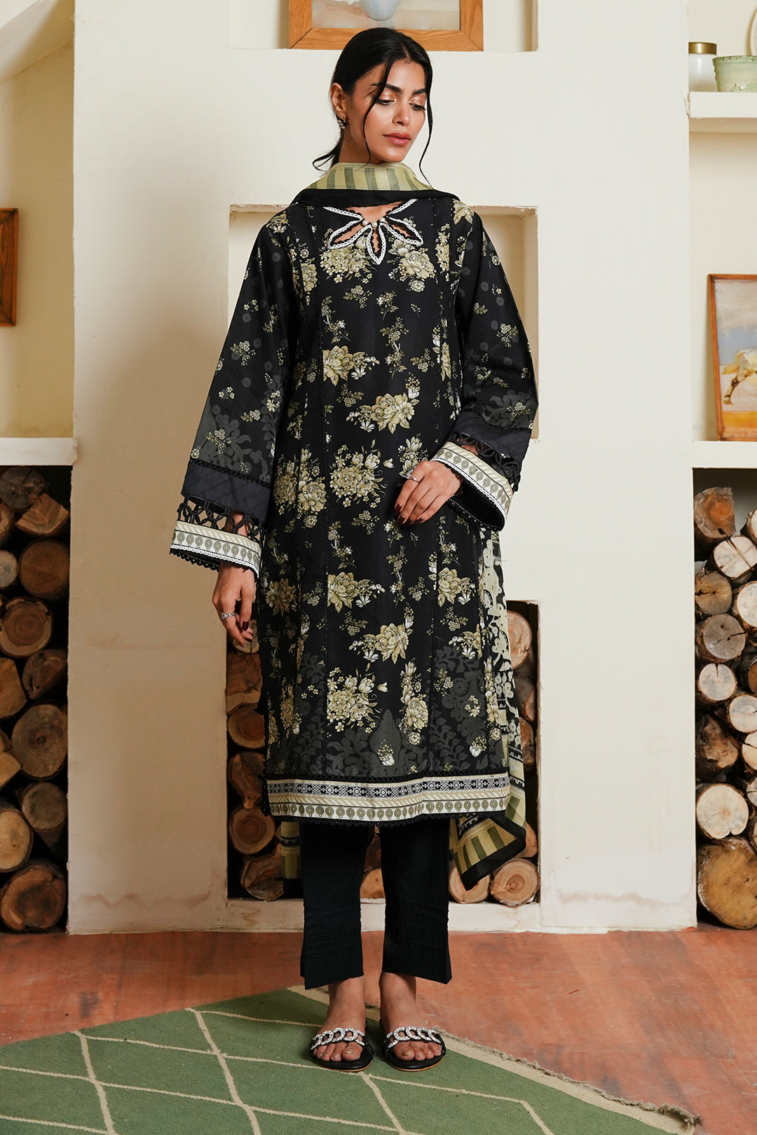 Zellbury | Unstitched 3 Piece Cambric | Shirt Shalwar Dupatta - 0036 - Libasekhas