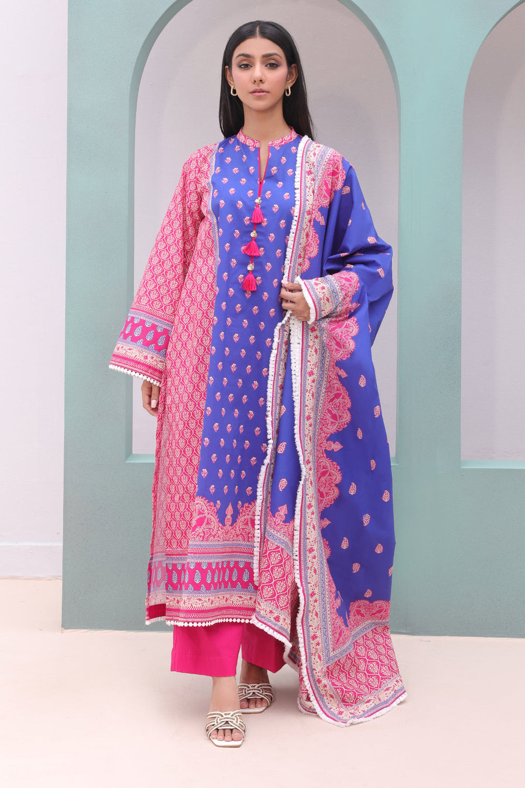 Zellbury | Unstitched 3 Piece Cambric | Shirt Shalwar Dupatta - 0038 - Libasekhas