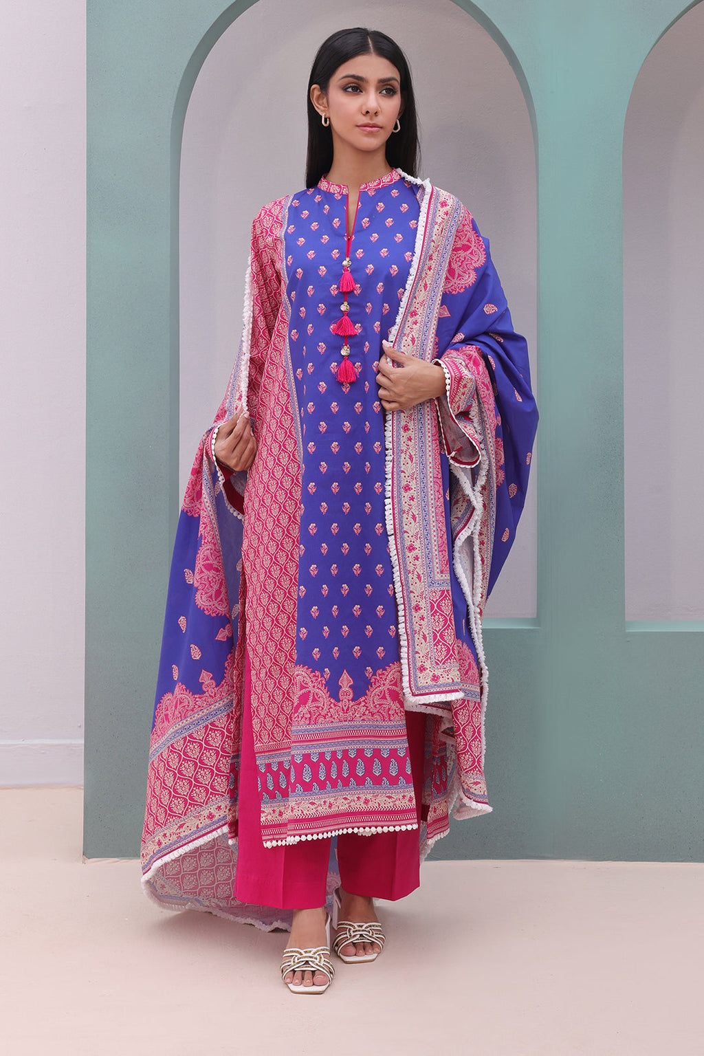 Zellbury | Unstitched 3 Piece Cambric | Shirt Shalwar Dupatta - 0038 - Libasekhas
