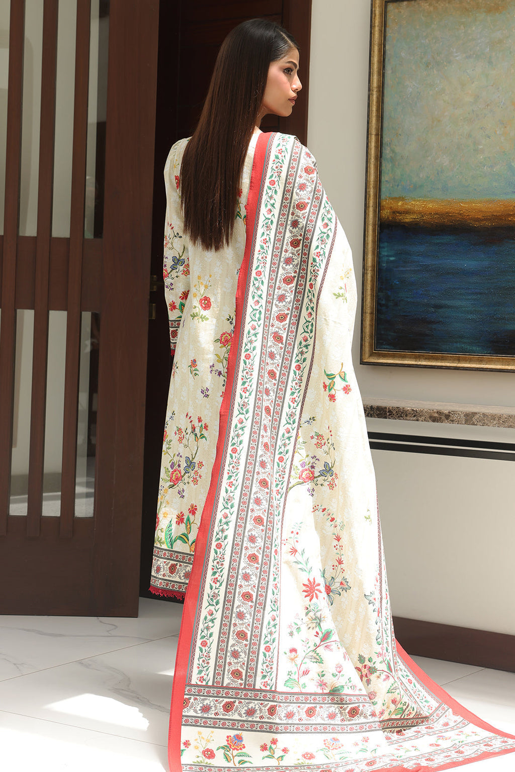 Zellbury | Unstitched 3 Piece Cambric | Shirt Shalwar Dupatta - 0044 - Libasekhas