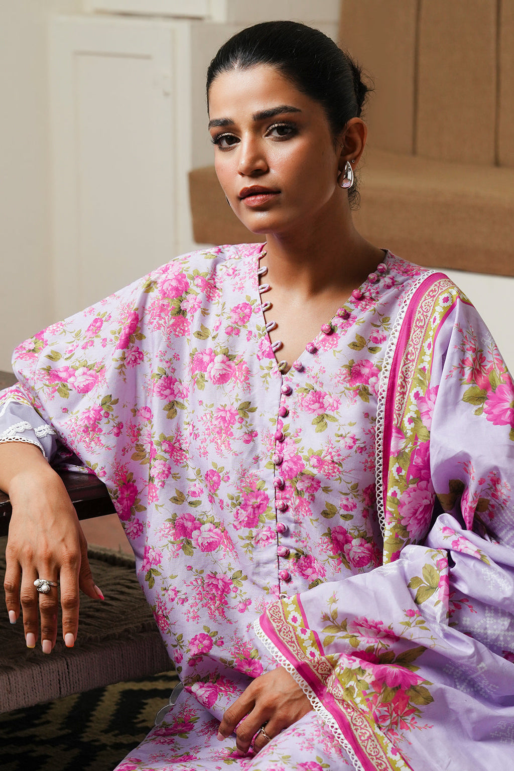 Zellbury | Unstitched 3 Piece Cambric | Shirt Shalwar Dupatta - 0047 - Libasekhas