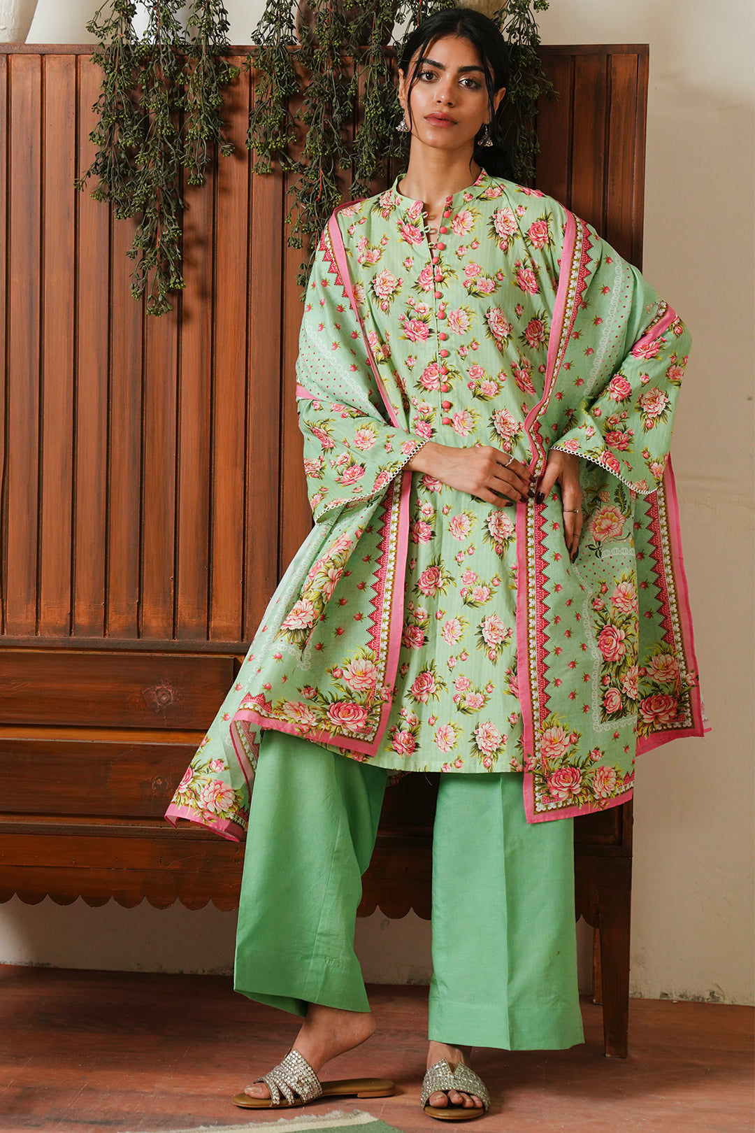 Zellbury | Unstitched 3 Piece Cambric | Shirt Shalwar Dupatta - 0048 - Libasekhas