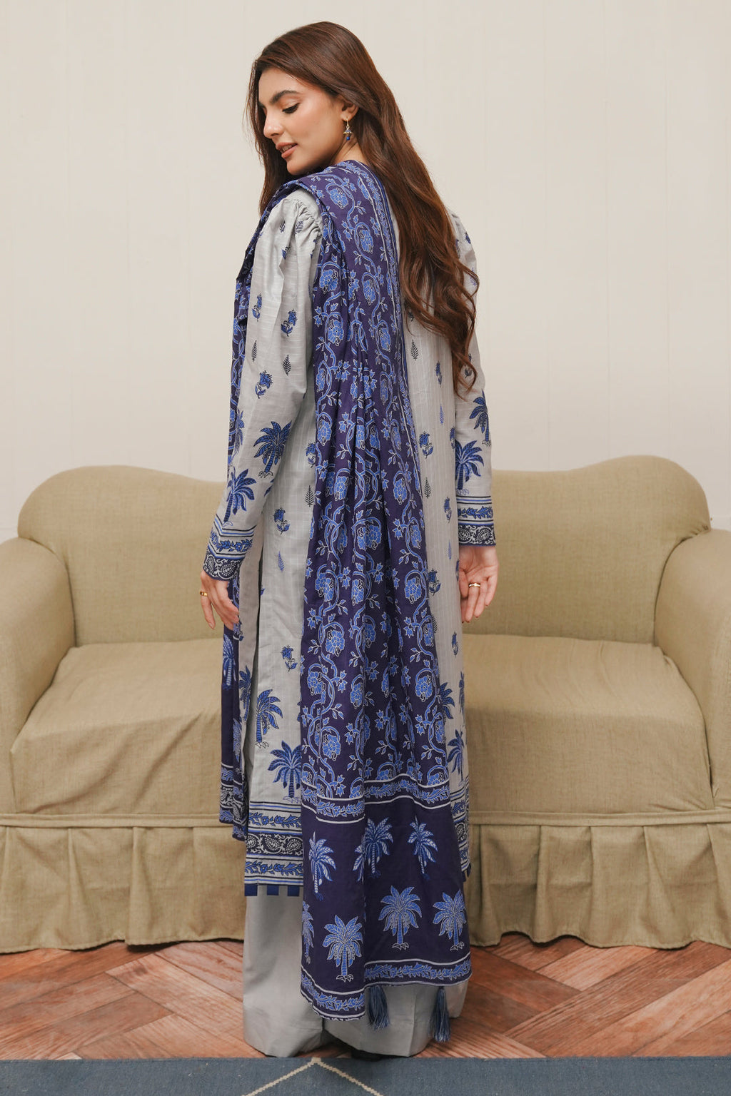 Zellbury | Unstitched 3 Piece Cambric | Shirt Shalwar Dupatta - 0056 - Libasekhas