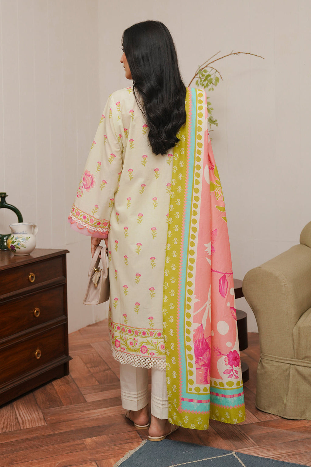 Zellbury | Unstitched 3 Piece Cambric | Shirt Shalwar Dupatta - 0057 - Libasekhas