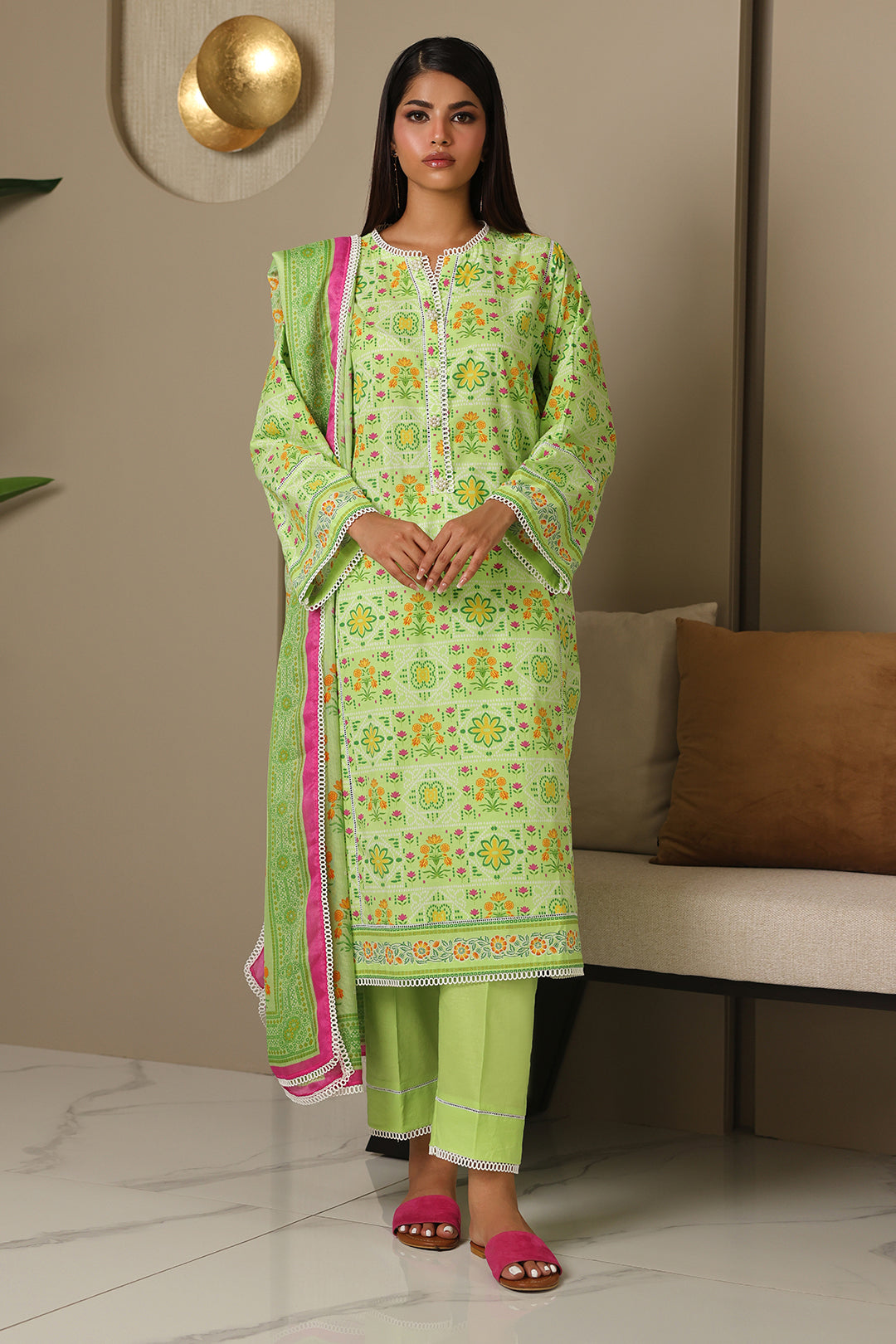 Zellbury | Unstitched 3 Piece Cambric | Shirt Shalwar Dupatta - 0115 - Libasekhas