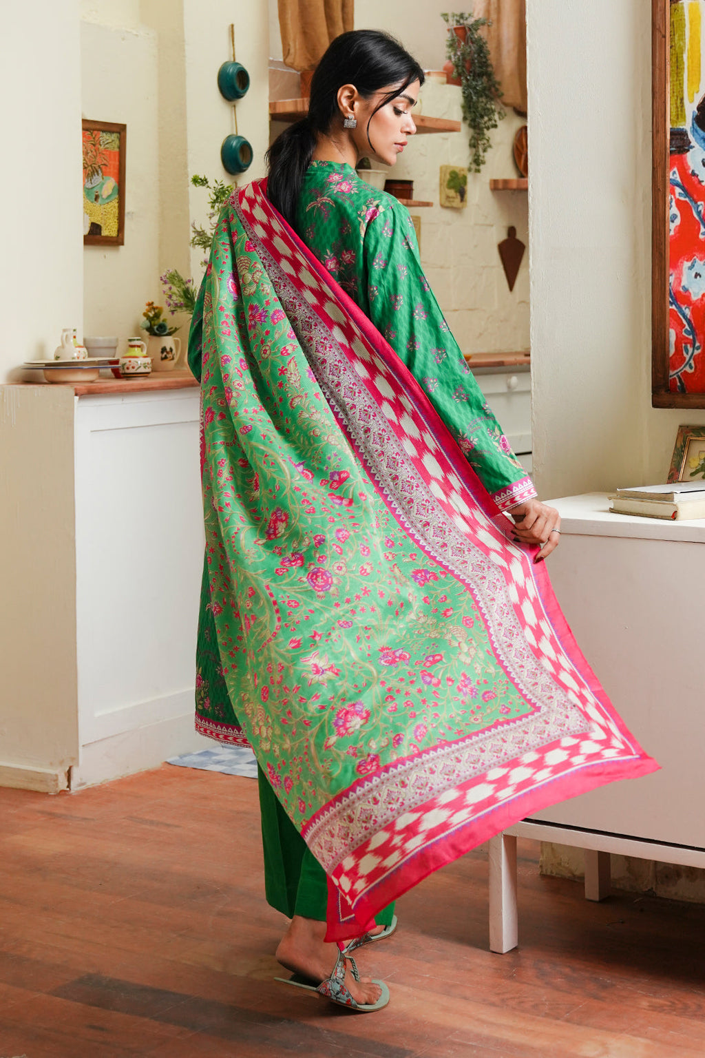 Zellbury | Unstitched 3 Piece Cambric | Shirt Shalwar Dupatta - 0118 - Libasekhas