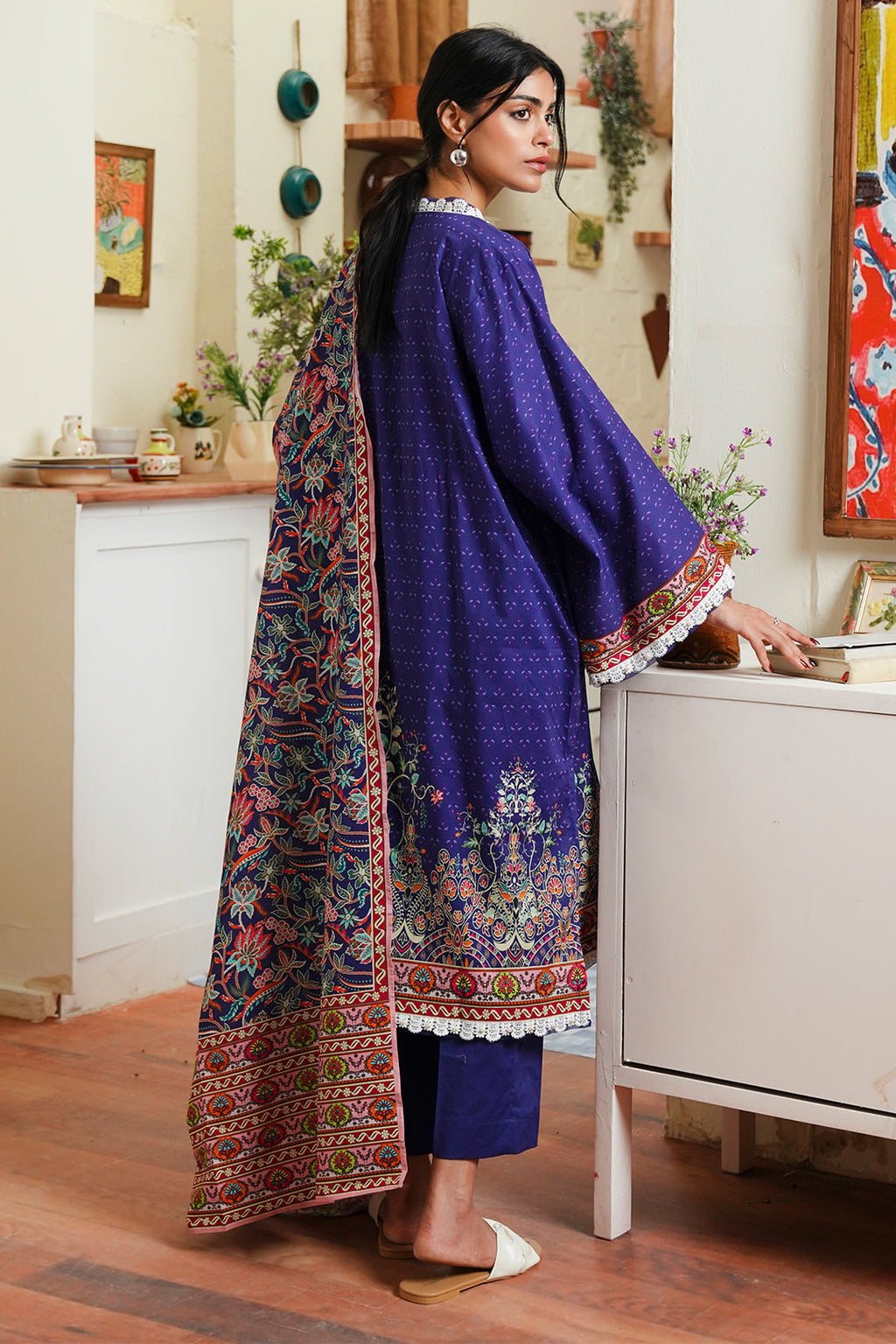 Zellbury | Unstitched 3 Piece Cambric | Shirt Shalwar Dupatta - 0121 - Libasekhas