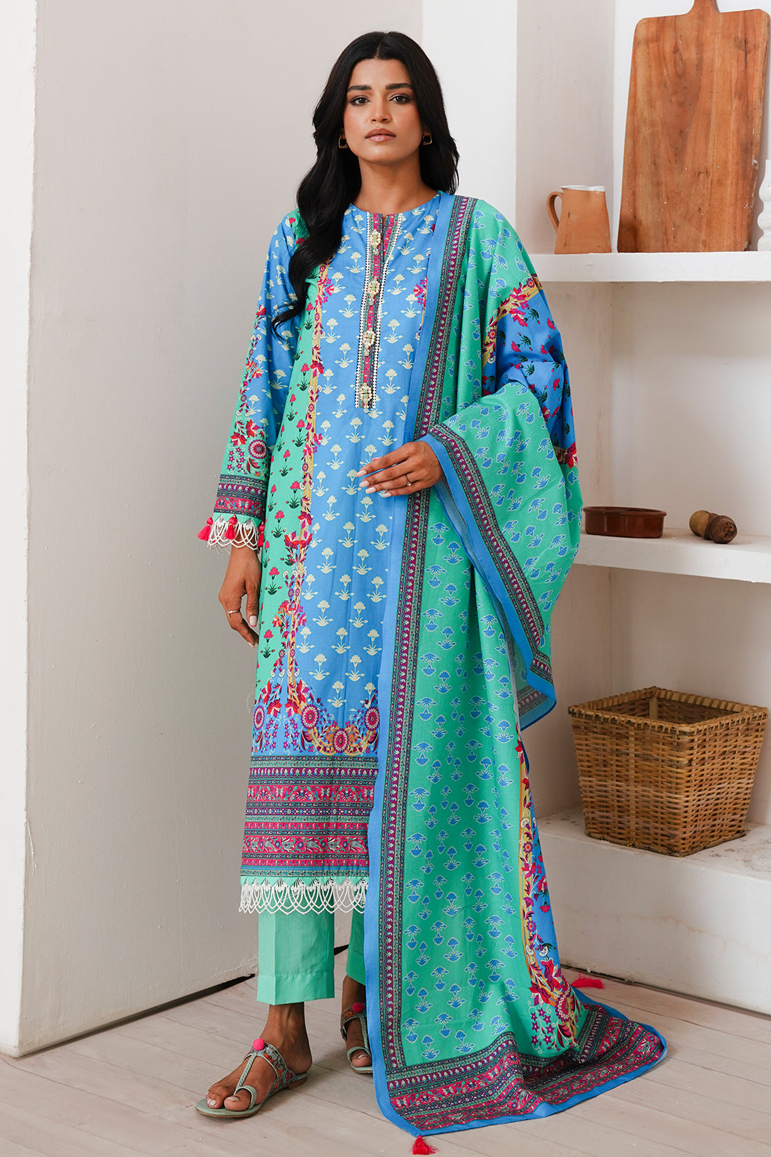 Zellbury | Unstitched 3 Piece Cambric | Shirt Shalwar Dupatta - 0126 - Libasekhas
