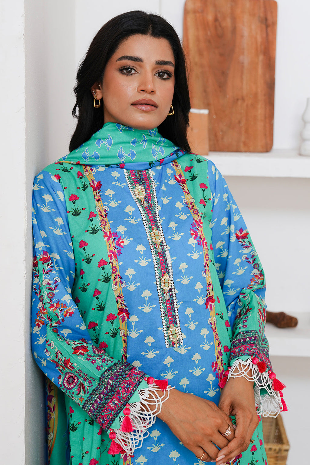 Zellbury | Unstitched 3 Piece Cambric | Shirt Shalwar Dupatta - 0126 - Libasekhas